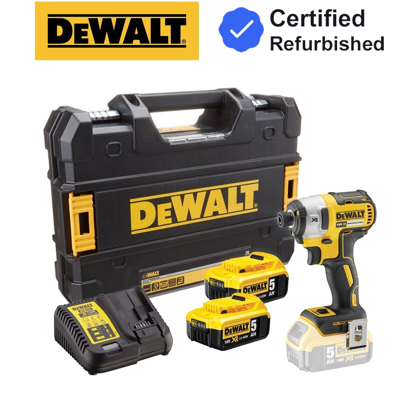 Dewalt DCF887P2 18V XR G2 Brushless 3 Speed Impact Driver - 2 x 5.0ah Batteries