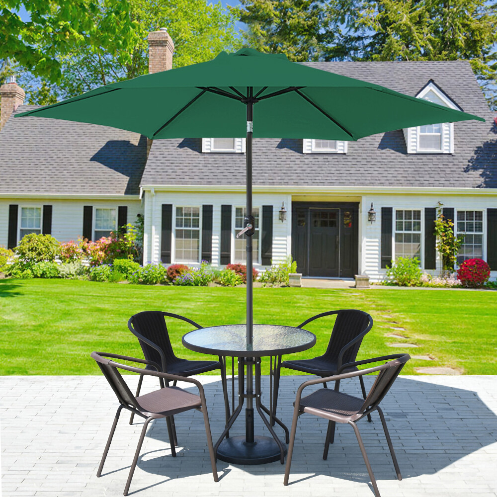 2.7M Garden Parasol Sun Shade Outdoor Patio Umbrella Cantilever W/ Crank Green