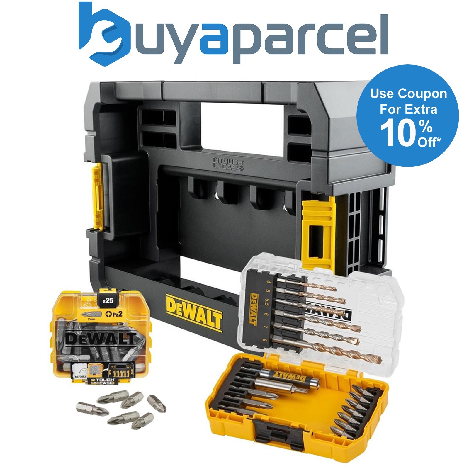 Dewalt 44 Piece EXTREME Masonry Drill Bit Screwdriver Set Tough Case TStak Caddy