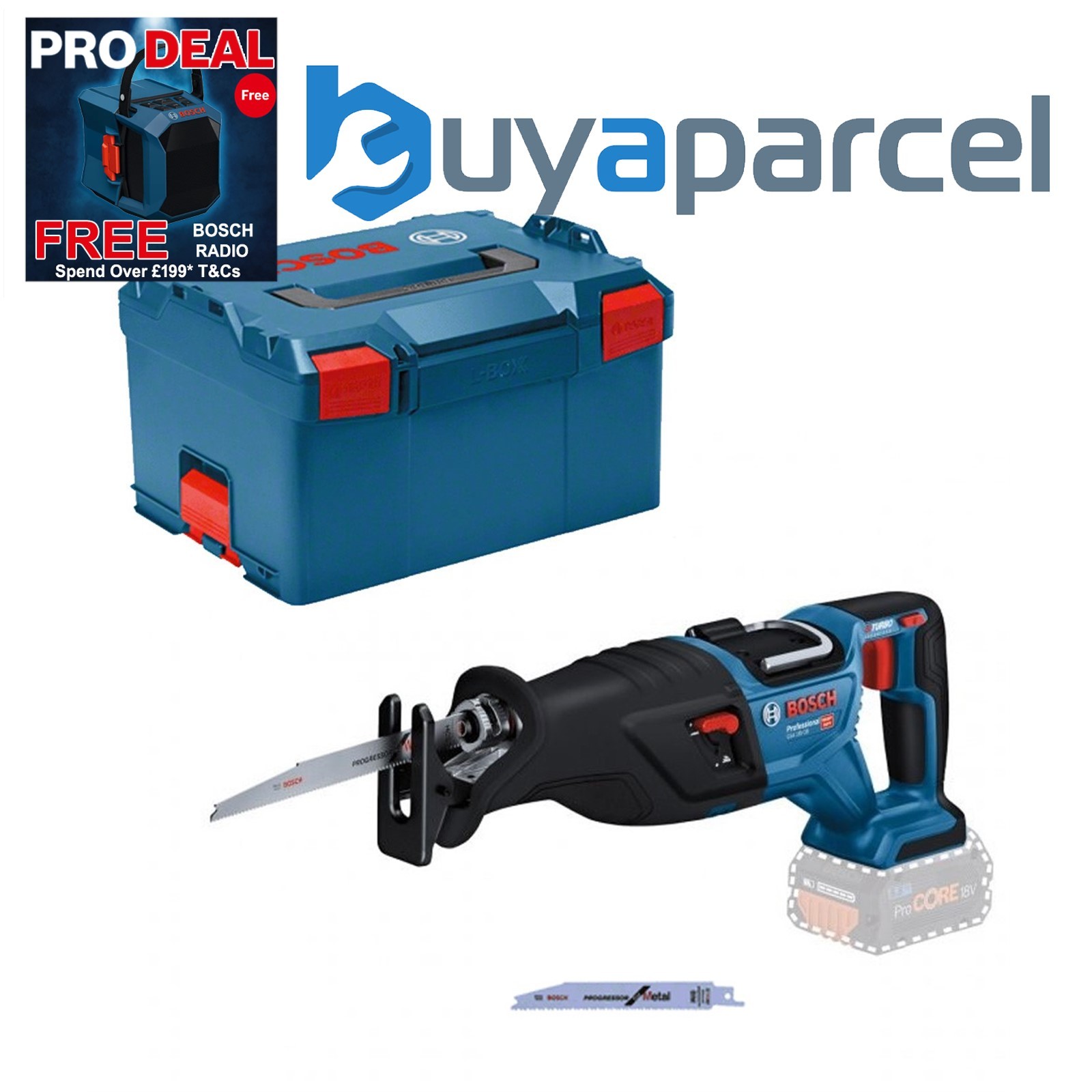 Bosch GSA 18V-28 18v BITURBO Brushless Reciprocating Saw Li-Ion Bare + LBOXX