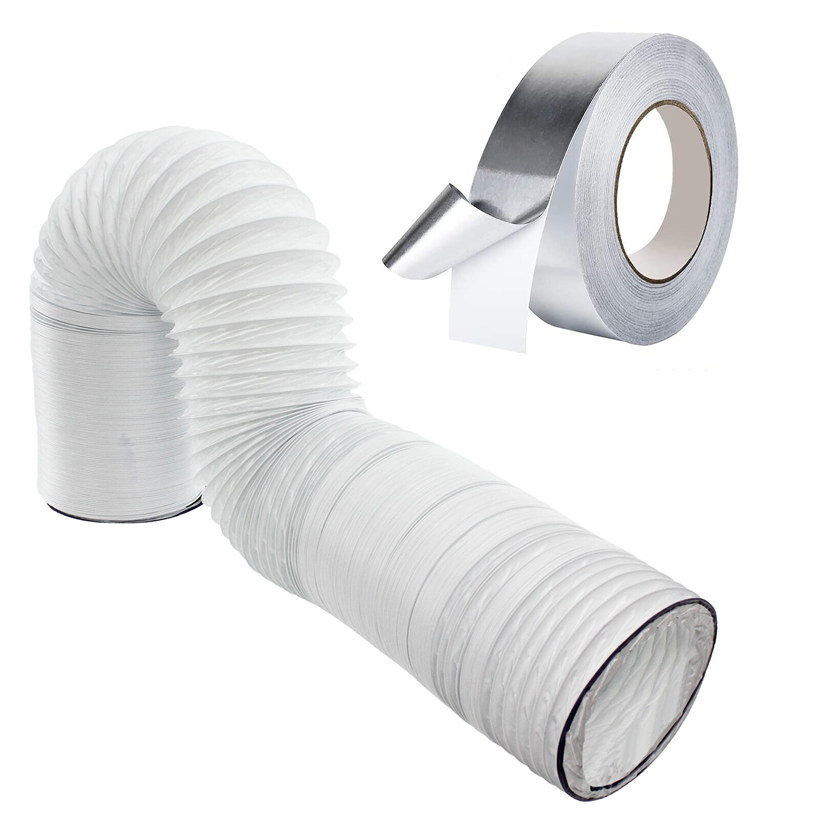Tumble Dryer Vent Hose Exhaust Pipe UNIVERSAL 10 Metre + 45m Aluminium Foil Tape