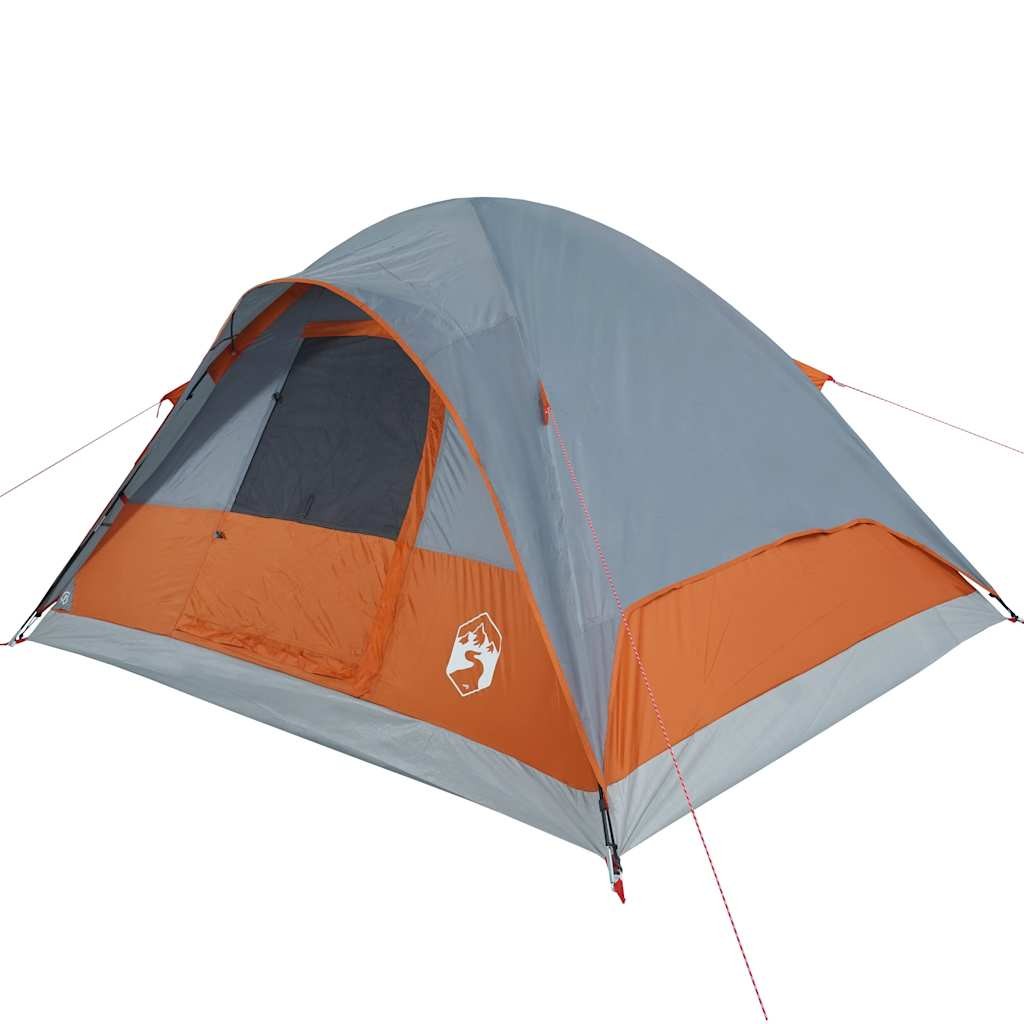 Family Tent Dome 6-Person Camping Orange Waterproof vidaXL