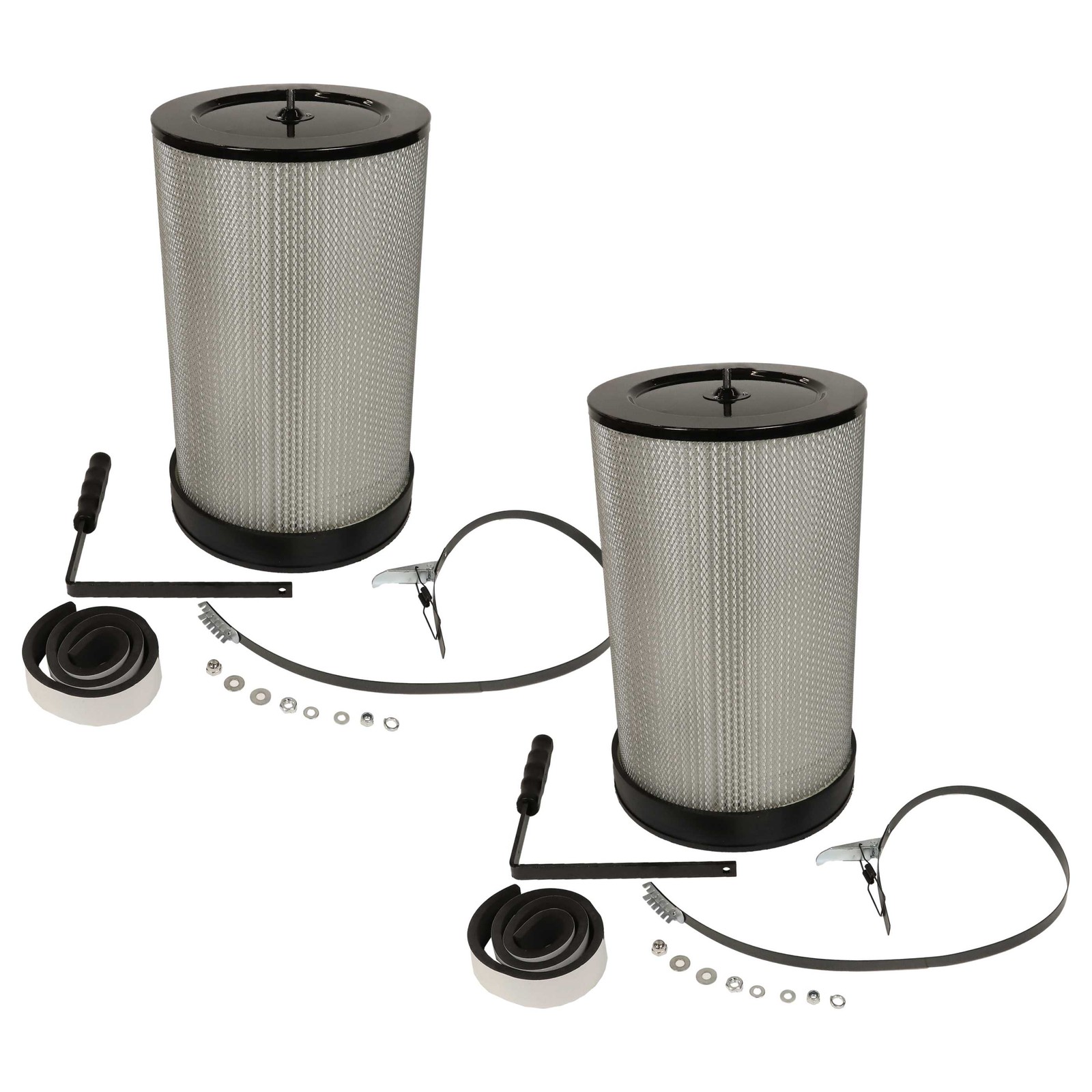 2x Fine Dust Filter + Cleaning Brush for Scheppach 4014915017974 for Vacuum Unit