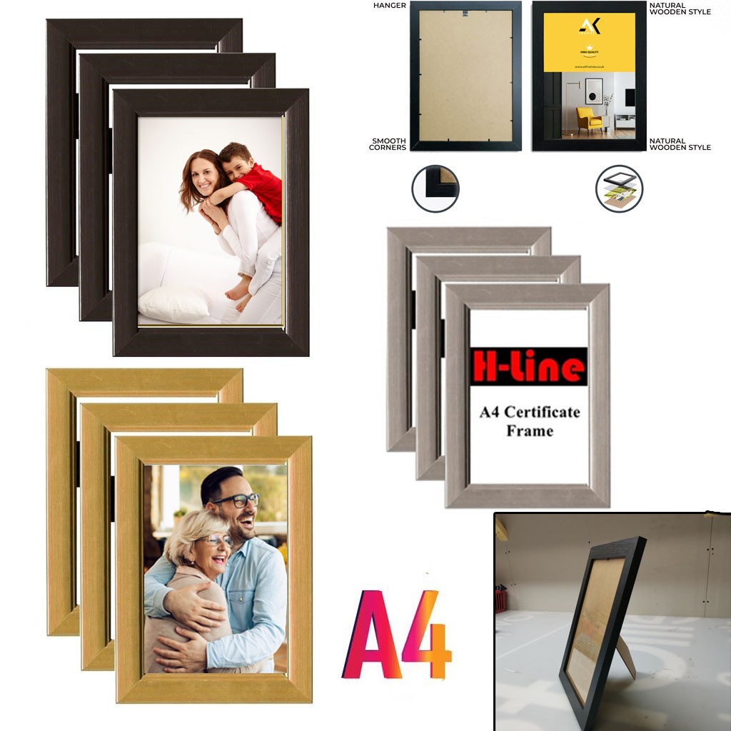 12 X A4 CERTIFICATE PHOTO PICTURE FRAMES FREE STANDING WALL MOUNTABLE FRAME