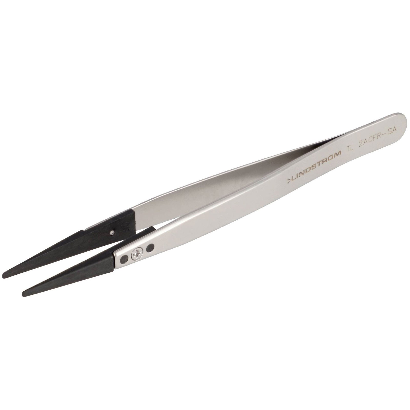Lindström Tweezers ESD Flat Round Tips 130mm 1 piece