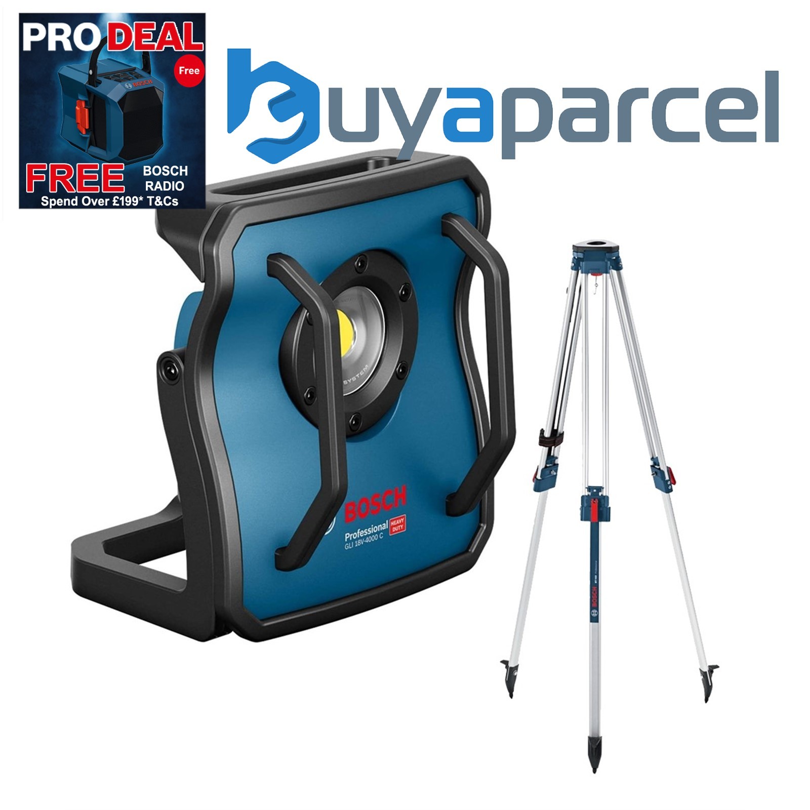 Bosch Professional GLI 18V-4000C 18v Floodlight 4000 Lumens Bluetooth + Tripod
