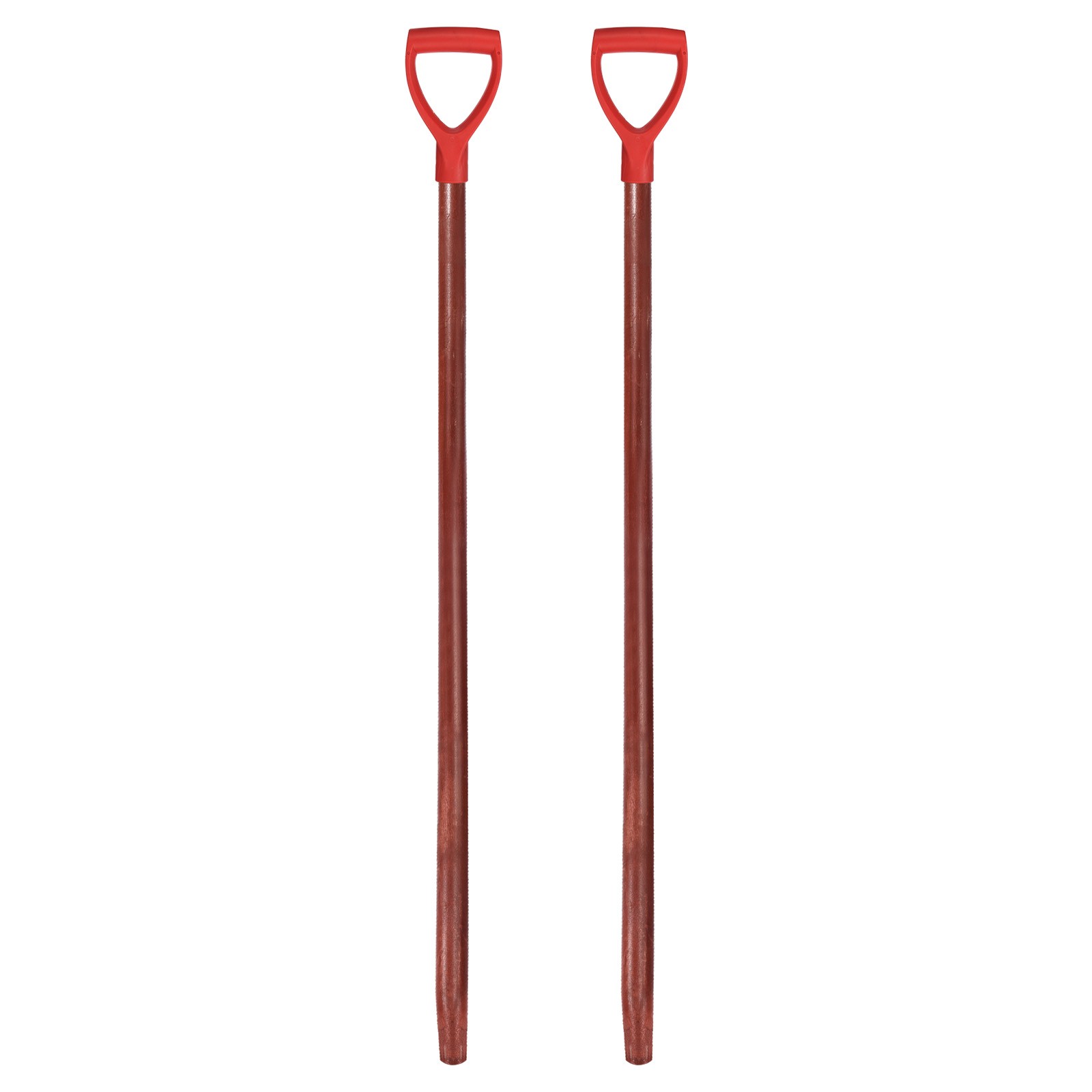 2pcs Shovel Handle Replacement 47.24" x 1.38" Wooden Long D Handle Shovels, Red