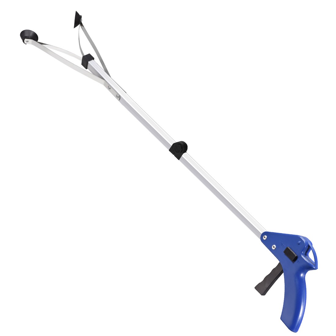 32inch Lockable Foldable Grabber Reacher Extender Gripper Tool Picker Blue