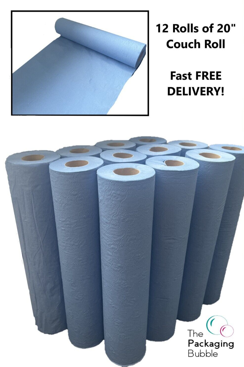 Couch Rolls Massage Blue 20" 12 Rolls Hygiene Salon Beauty Premium Quality