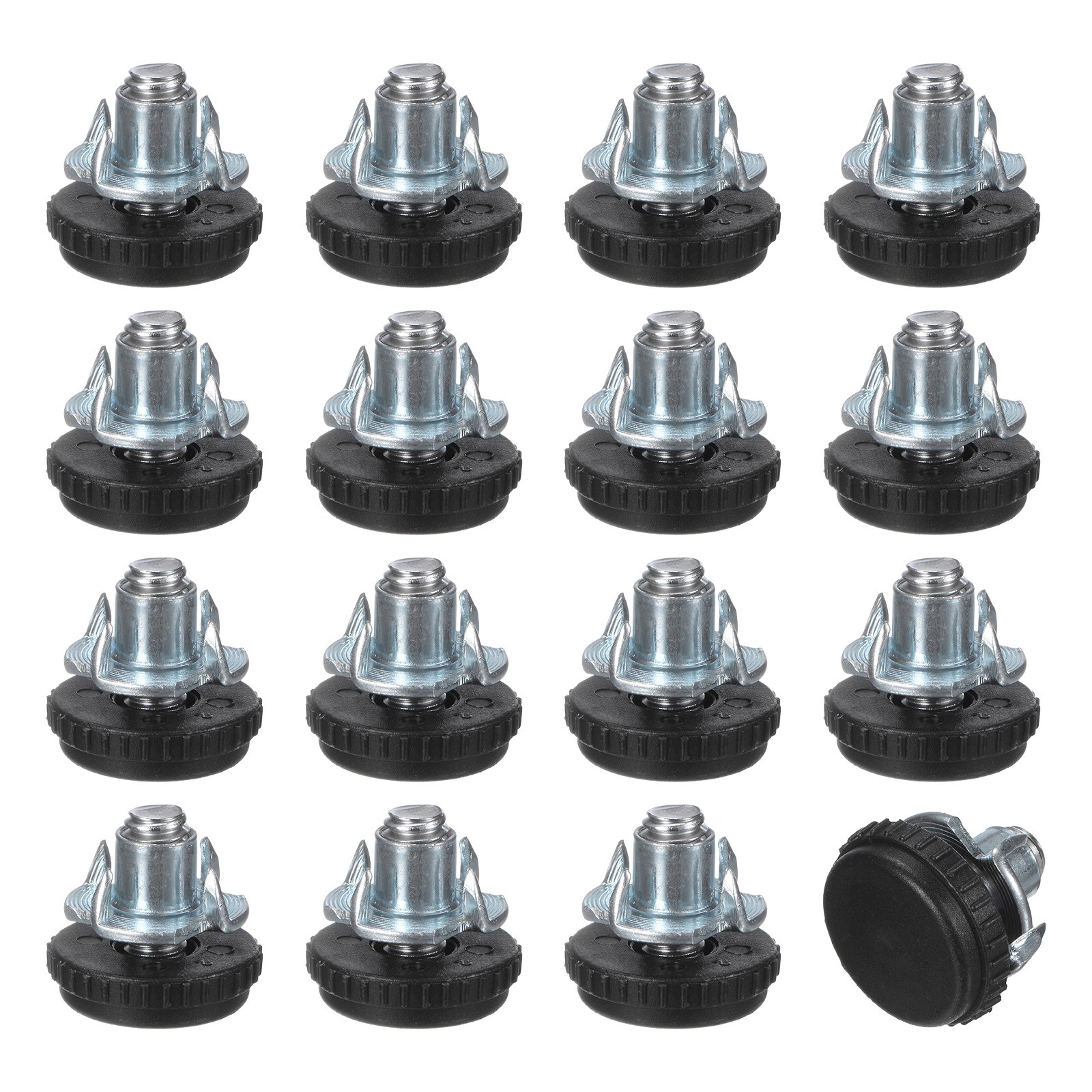 16-Pack 5/16"-18 Thread W/ T-Nut Kit Furniture Feet [Black-Supports 5280LBS]