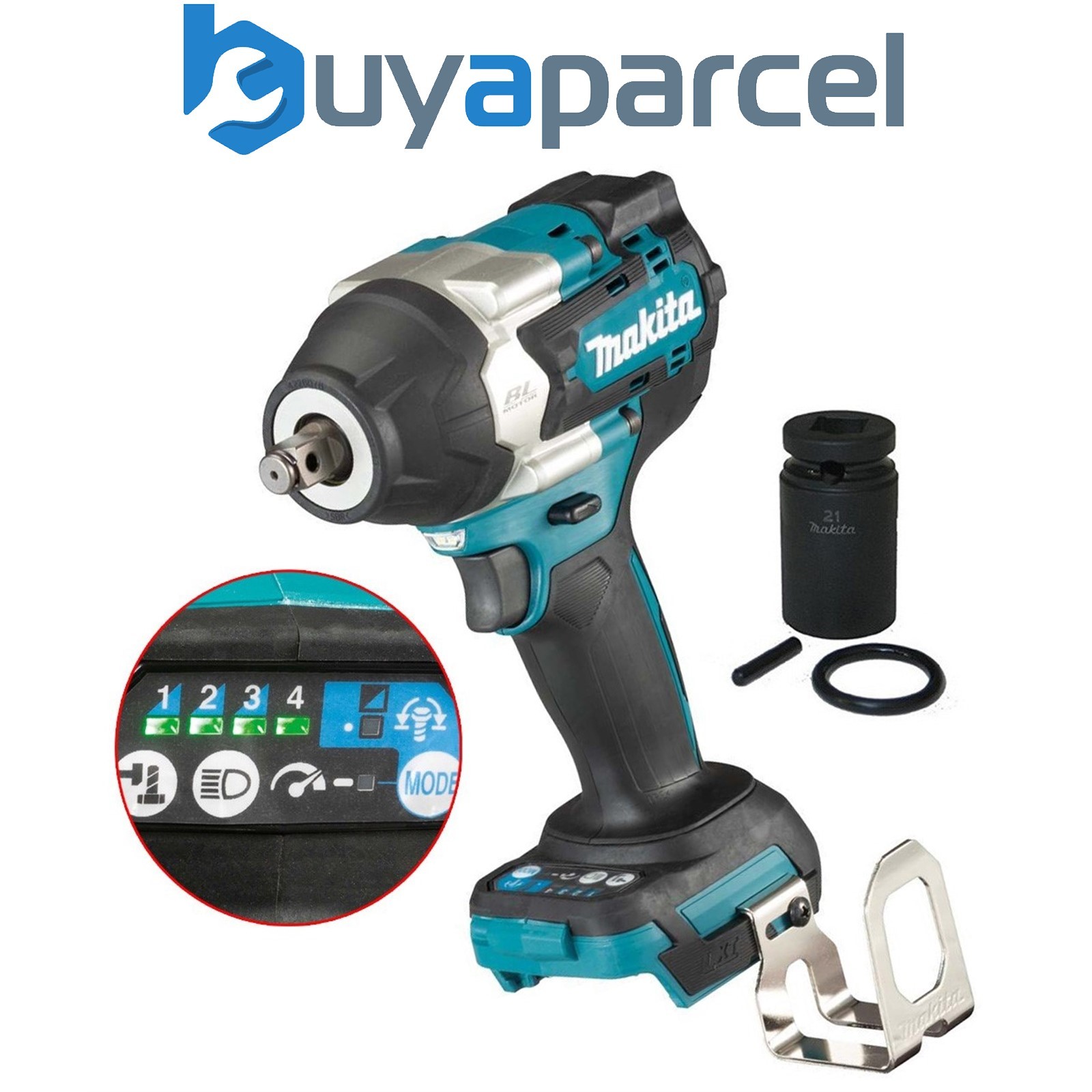 Makita DTW700Z 18v LXT Brushless Impact Wrench 1/2" Drive 4 Stage + 21mm Socket