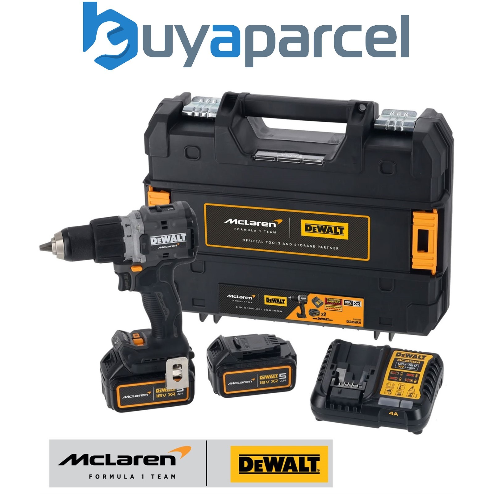 Dewalt 18v DCD85MP2T McLaren F1 XR Brushless Hammer Drill - 2 x 5.0Ah Li-ion