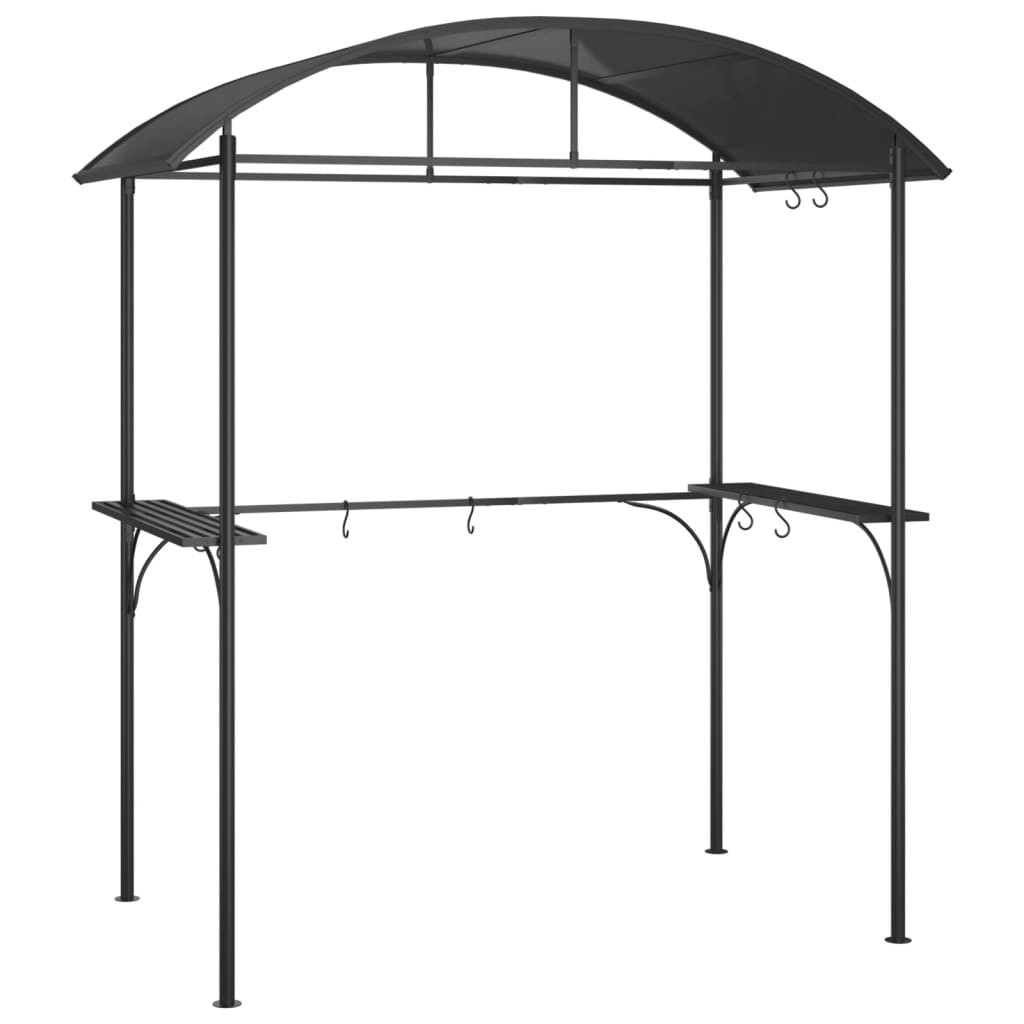 BBQ Gazebo with Side Shelves Anthracite 220x115x230cm Steel Shelter vidaXL