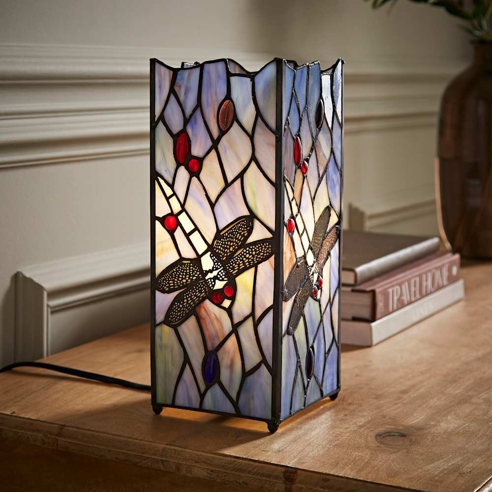 Traditional Tiffany Style Table Lamp Stained Glass Handcrafted Living Room Light