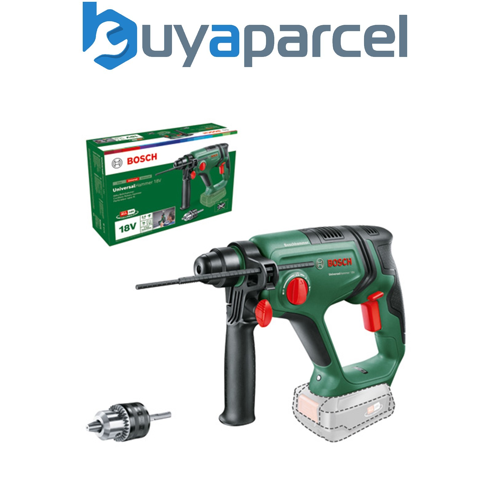 Bosch Cordless 18v Rotary SDS Hammer Drill UniversalHammer 06039D6001 + Chuck