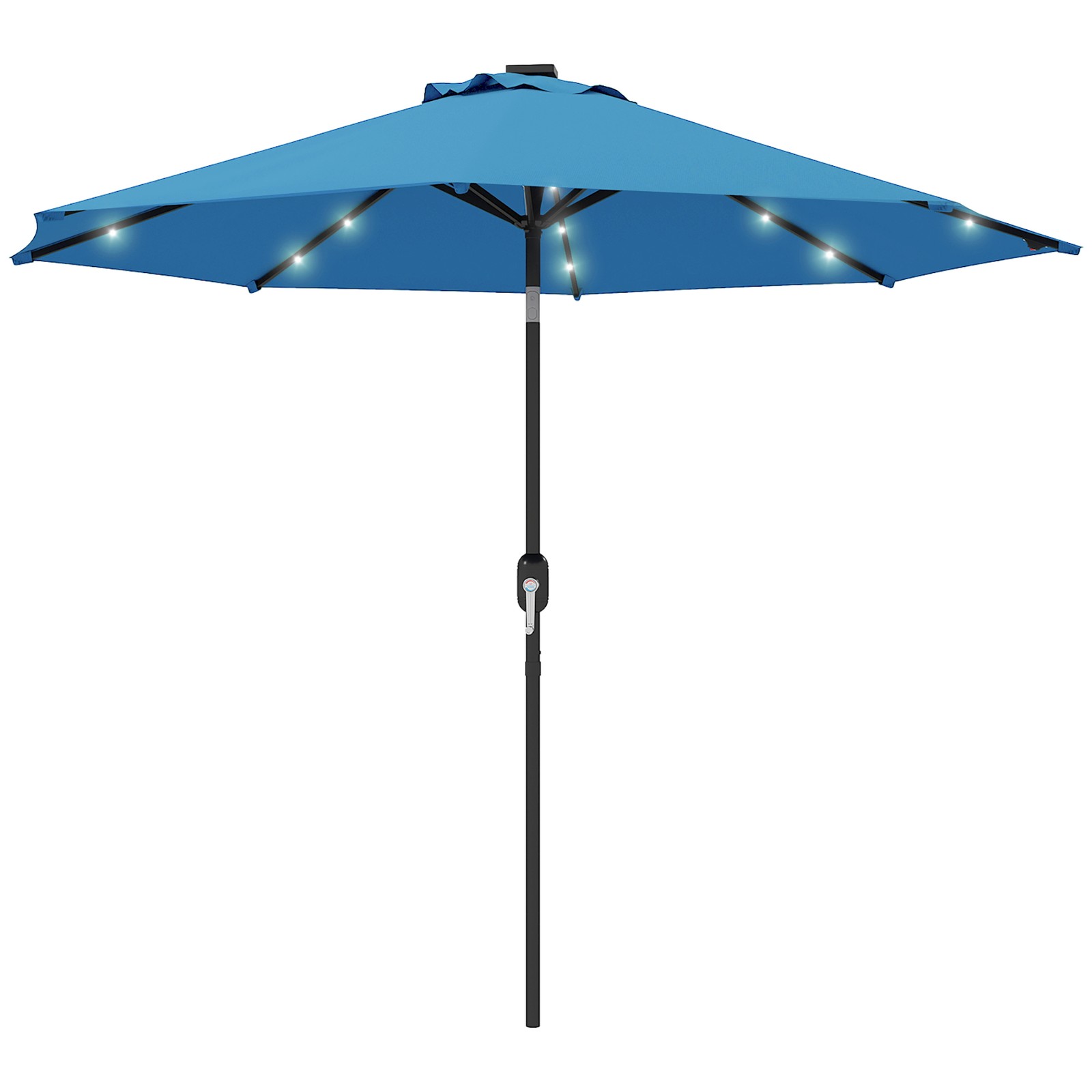 Outsunny 24 LED Solar Powered Parasol Umbrella Garden Tilt Outdoor String Light