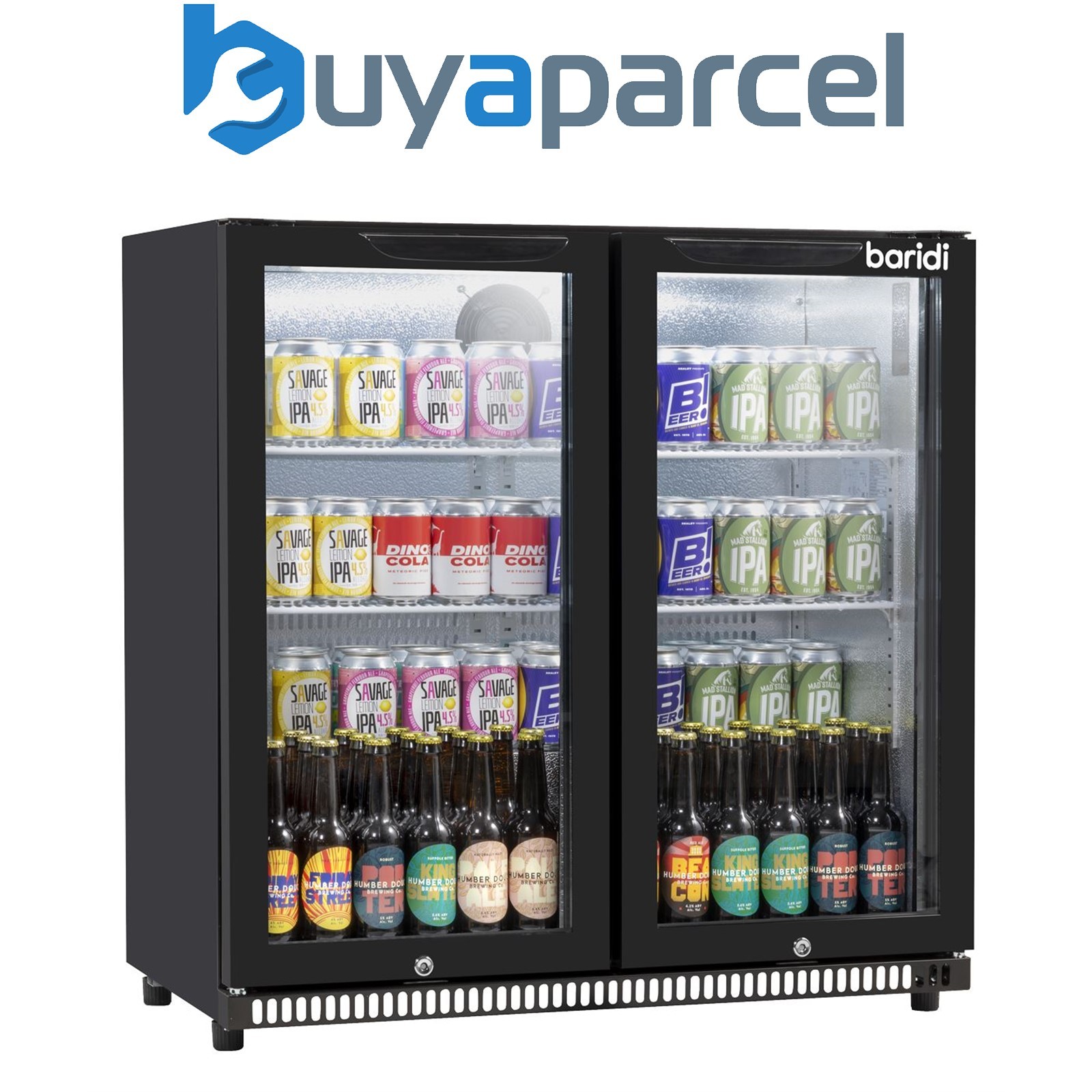 Sealey DH272 Baridi Hinged Double Door, Back Bar Drinks Fridge/Cooler, 190L Capa