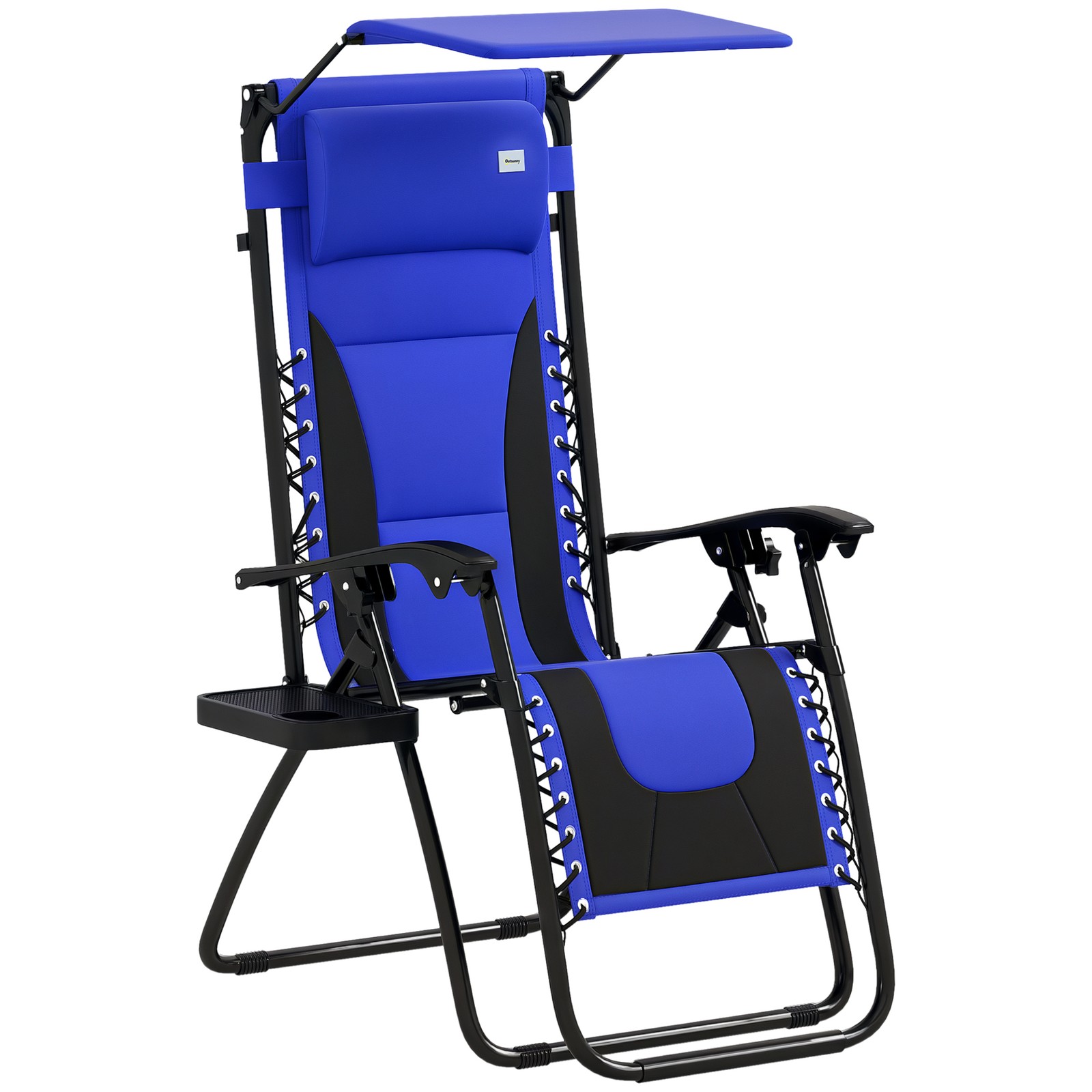 Outsunny Zero Gravity Lounger Chair, Folding Reclining Chair, Blue