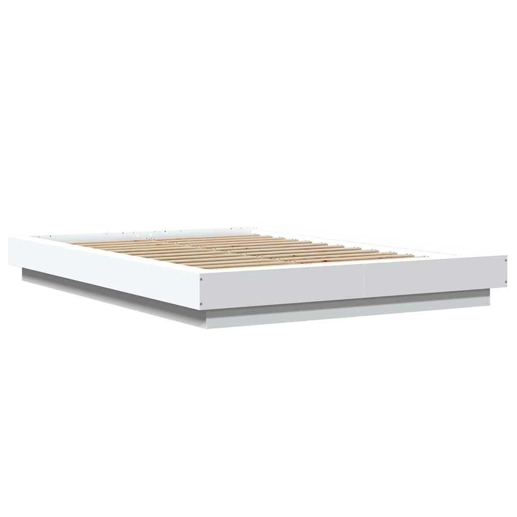 Bed Frame with LED Lights Home Base White 120x190cm Engineered Wood vidaXL