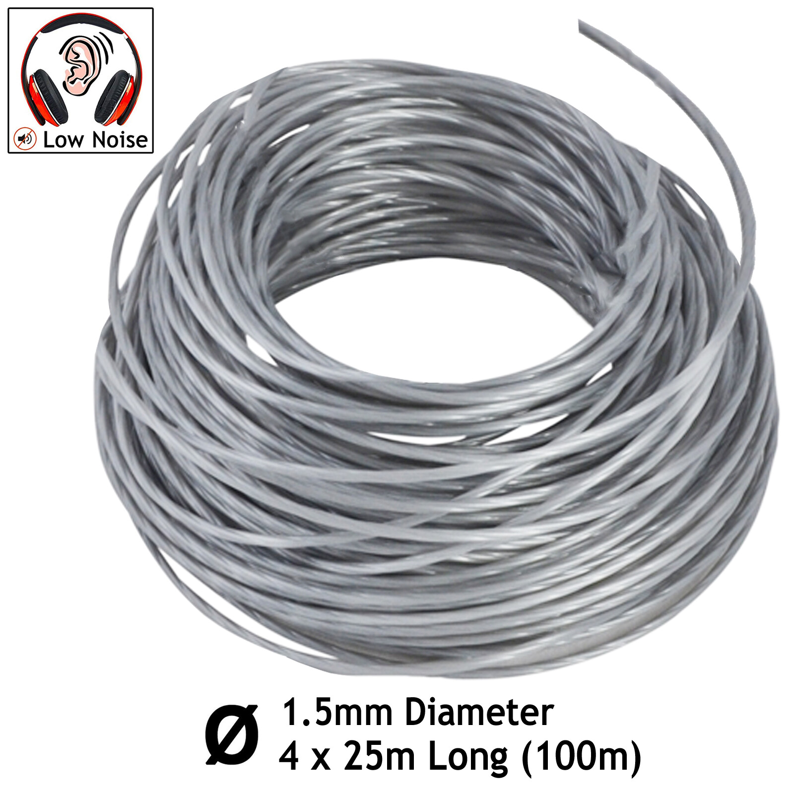 Strimmer Line 100m 1.5mm for QUALCAST GGT3001 GT2518 GT2826 GGT4001 GGT4502