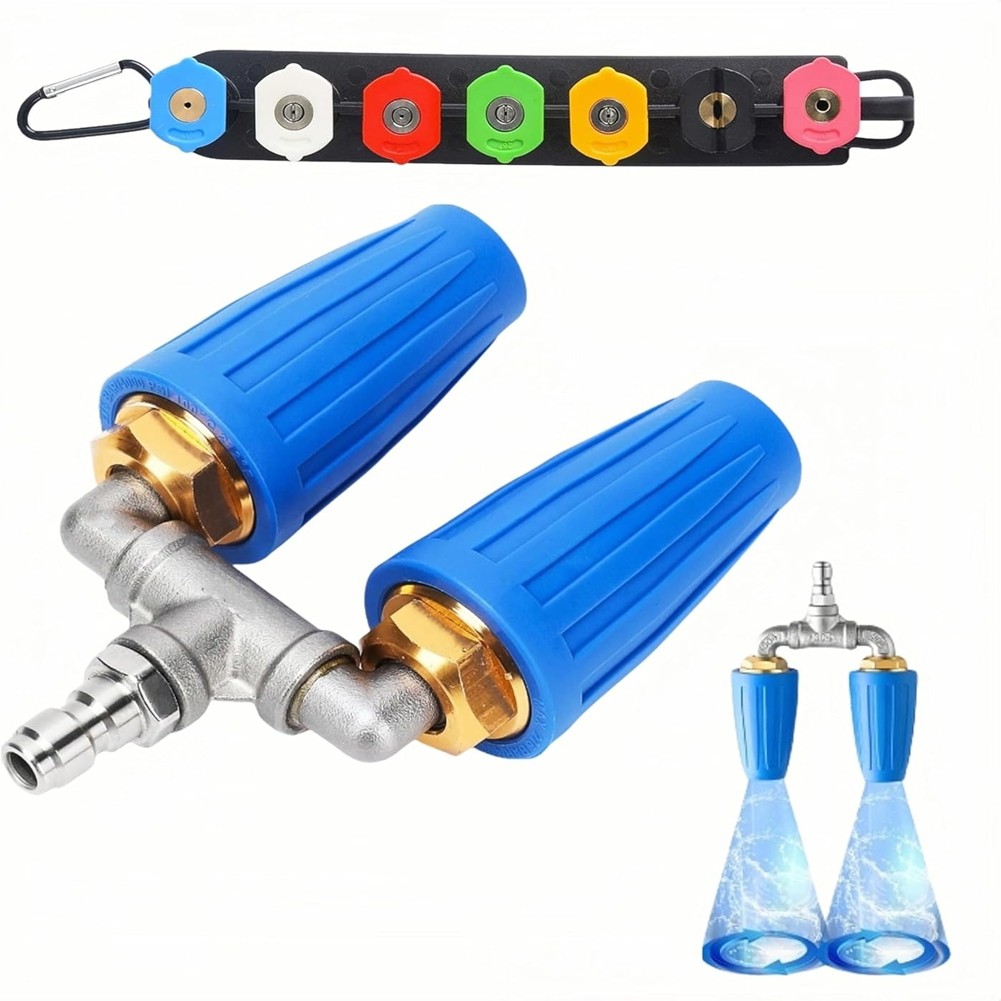 Dual Turbo Nozzle Pressure Washer, 360°Rotating Turbo Nozzle with 1/4inch 4090