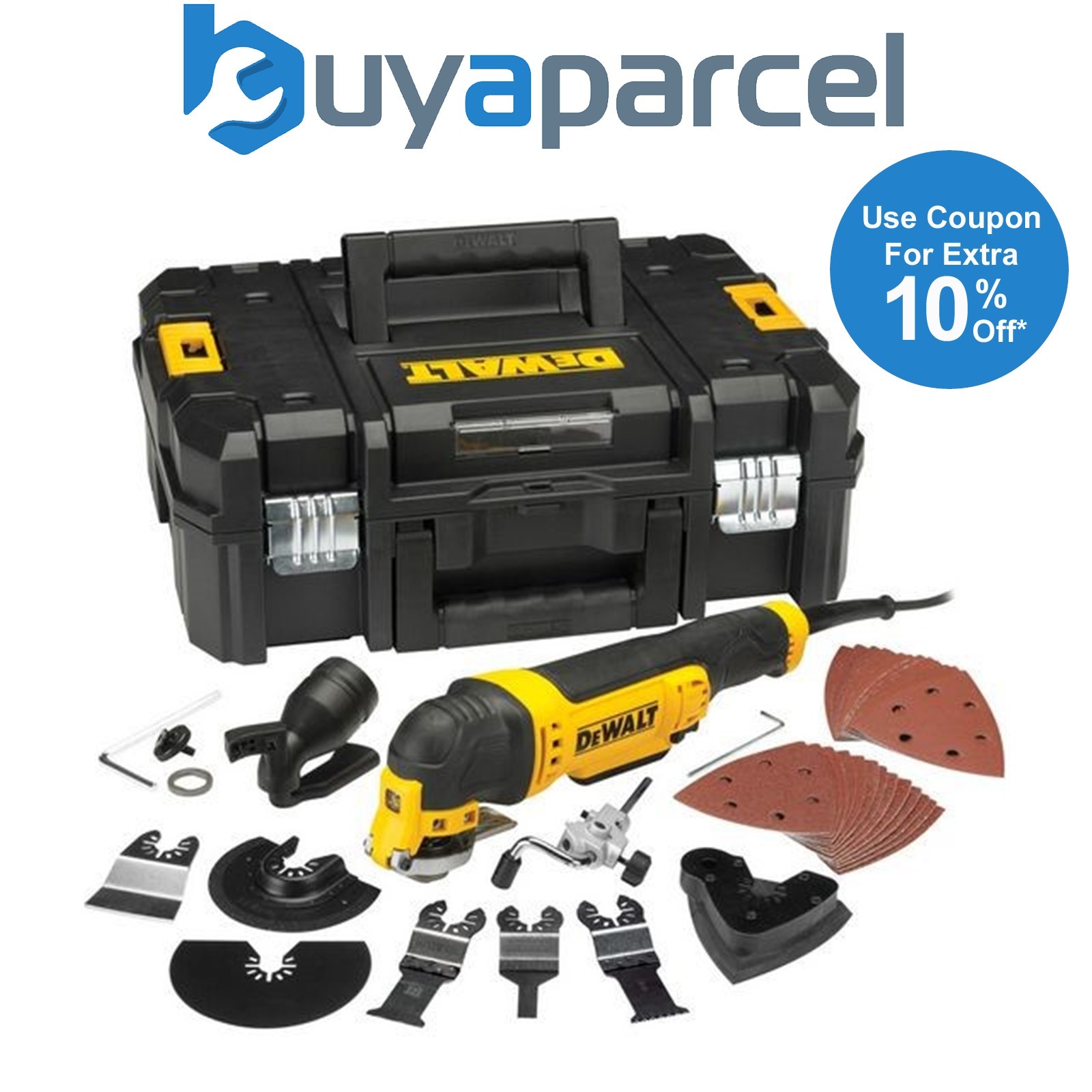 Dewalt DWE315KT 240V Corded Oscillating Multi Tool in T-Stak Kitbox +37 Acc Set