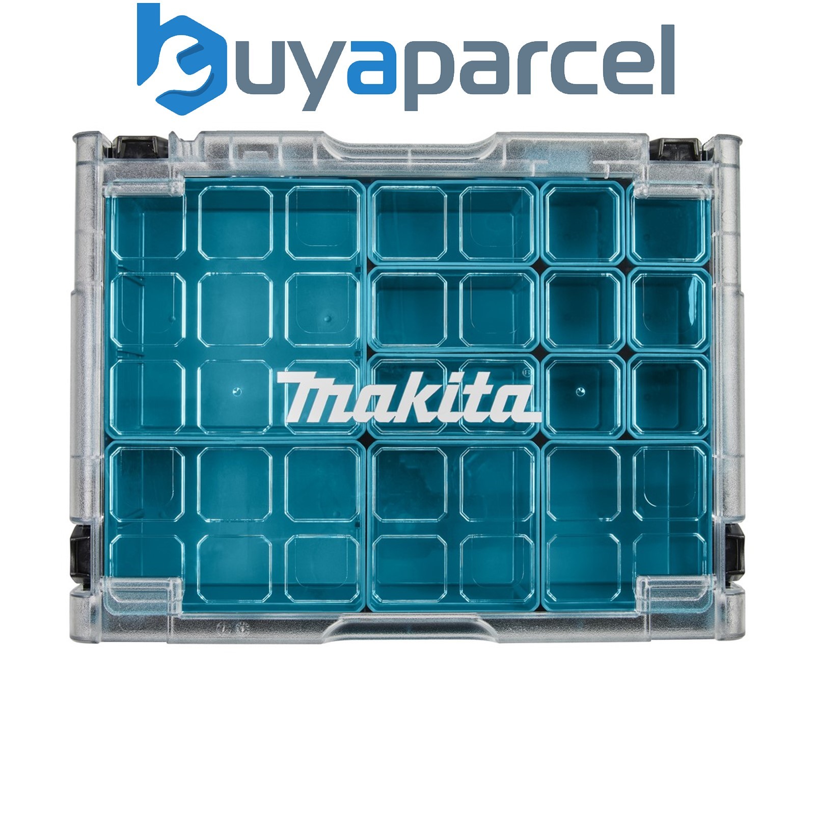 Makita 191X80-2 Clear Lid MAKPAC Tool Case Stacking Organiser Tool Box + Inserts