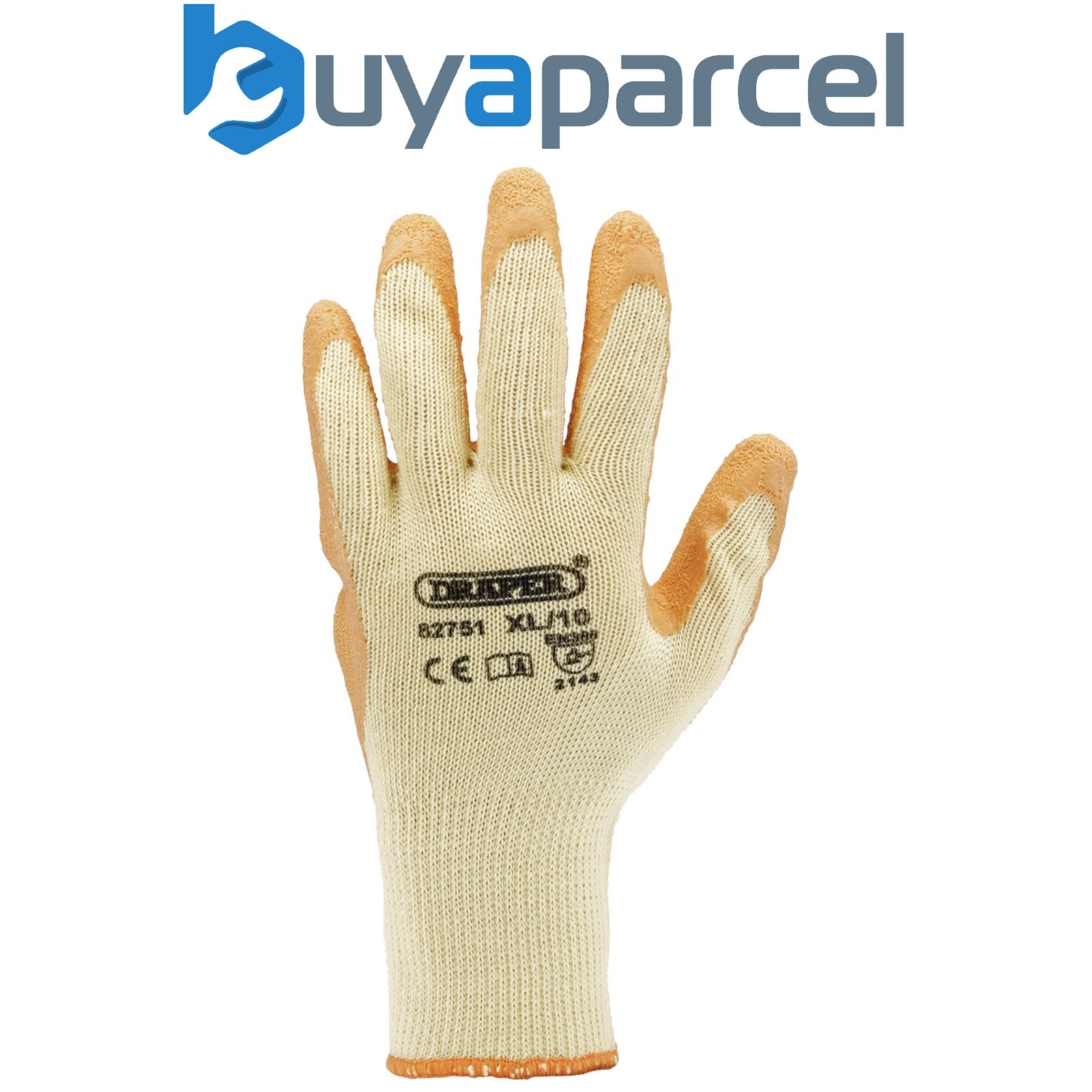 Draper 82751 Heavy Duty Latex Coated Work Gloves, Extra Large, Orange (Pack of 1