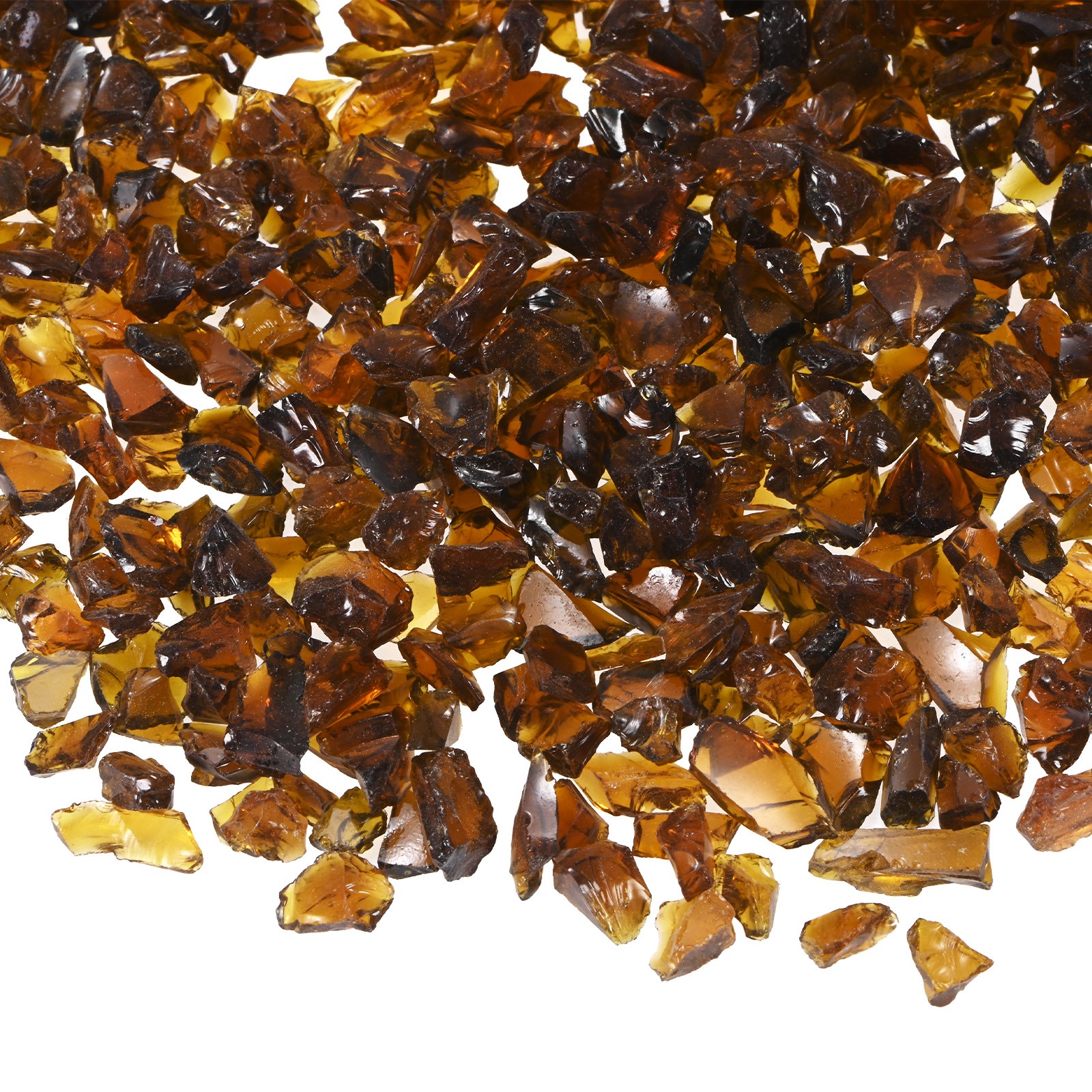 High Luster Fire Glass Gravel Stone 3-6mm, 900g/1.98-Pound [Brown]