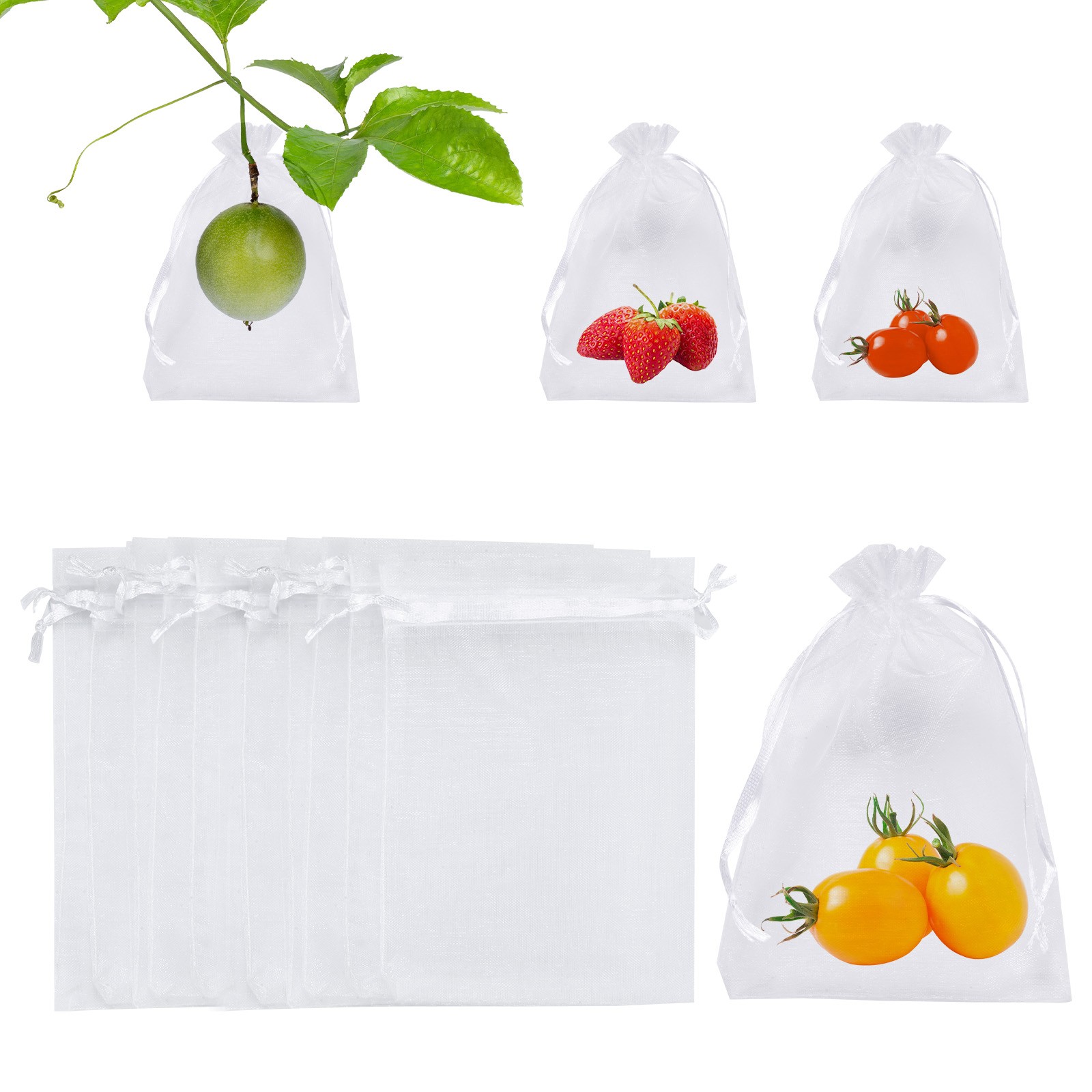 200 Pcs Fruit Protection Bag - 4x6 Inch Fruit Bag Apply to Plants(White)