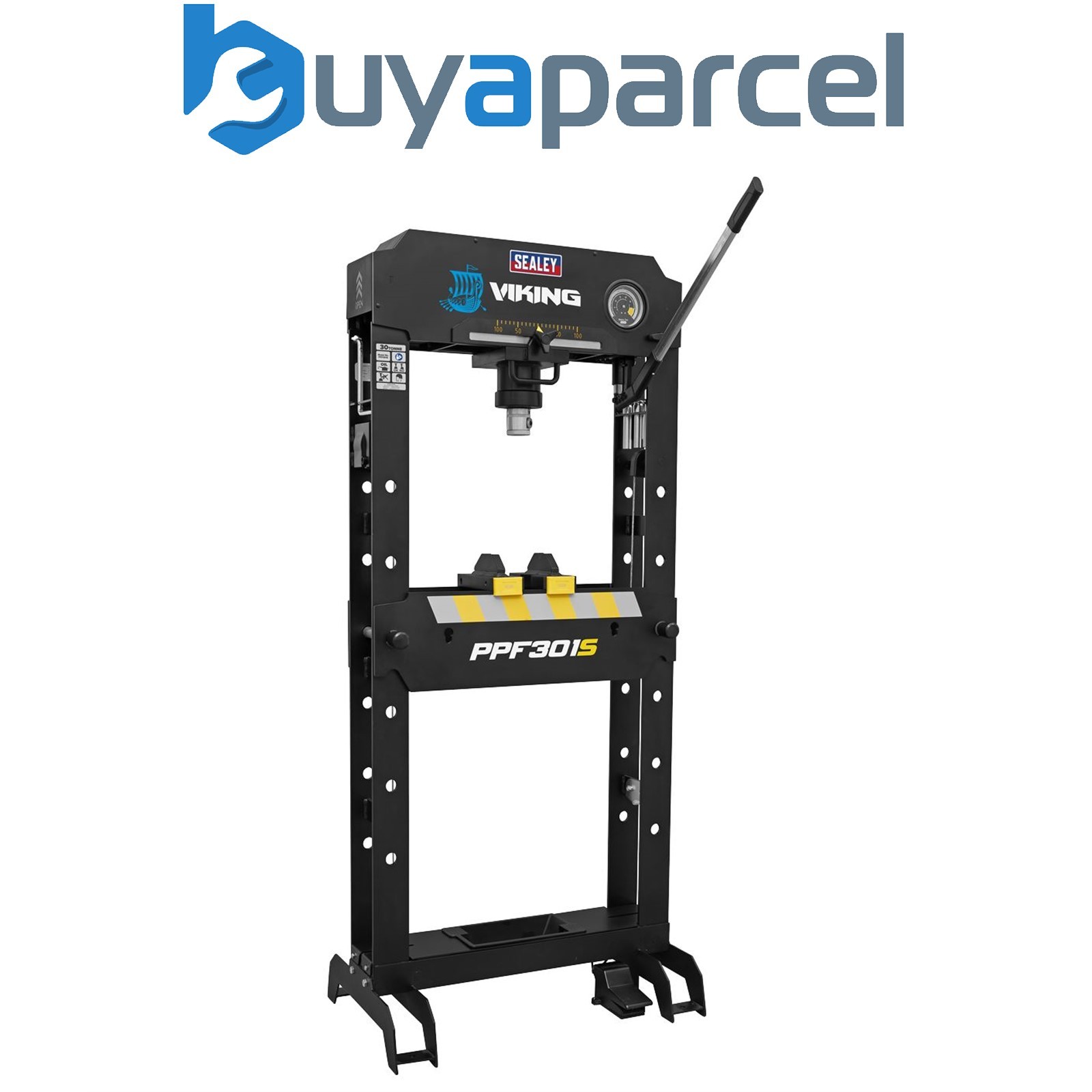 Sealey PPF301S Viking Floor Type Air/Hydraulic Press with Sliding Ram and Foot P