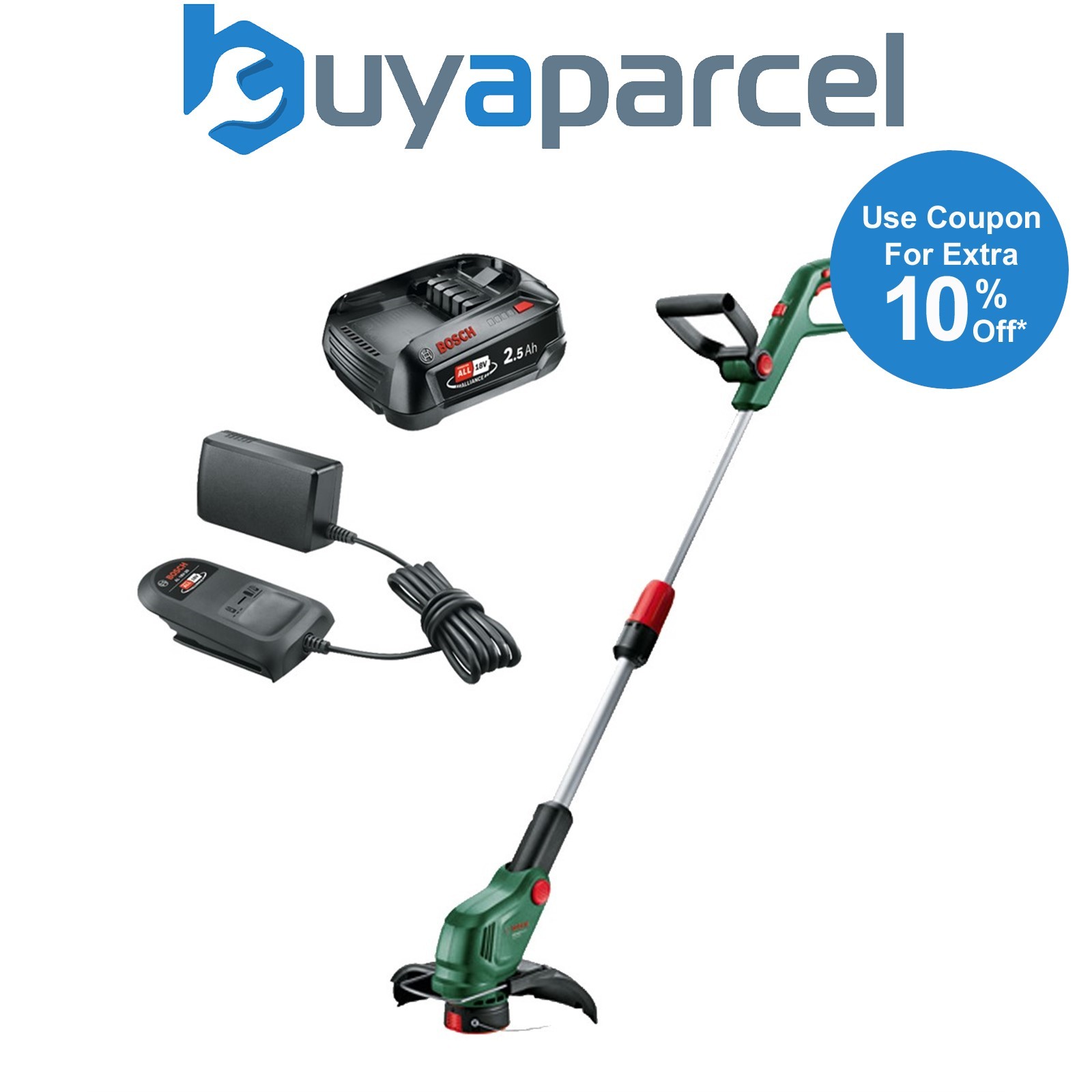 Bosch 06008C1F01 Cordless 18v Grass Trimmer UniversalGrassCut 2.5AH Battery Kit