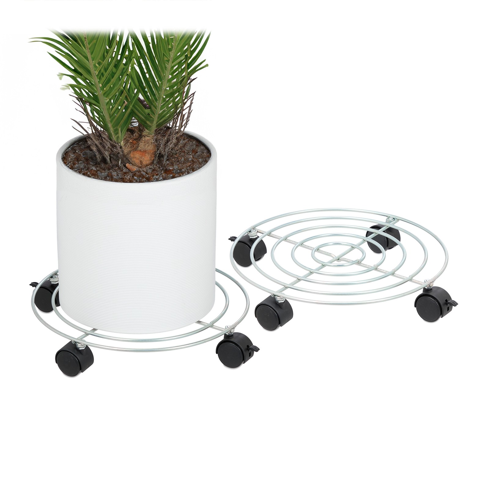 Plant roller Flower Pot Mover 30 kg silver Plant Trolley indoor plant coaster