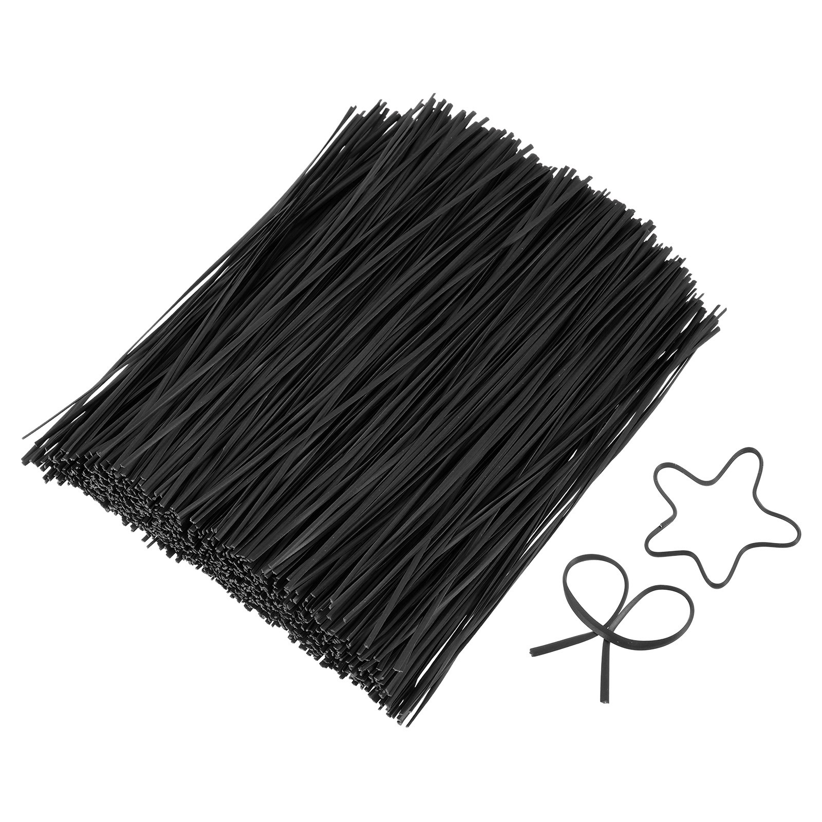 8 Inch Twist Ties, Metallic Twist Tie, 1200 Pack, Black