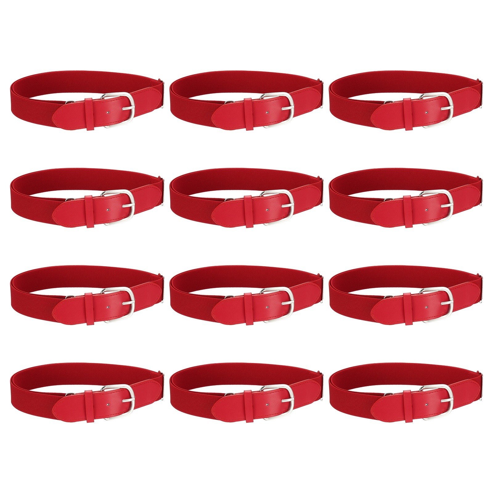 Baseball Belt Softball Belt Fit for Adult- (12 Pack, Red)