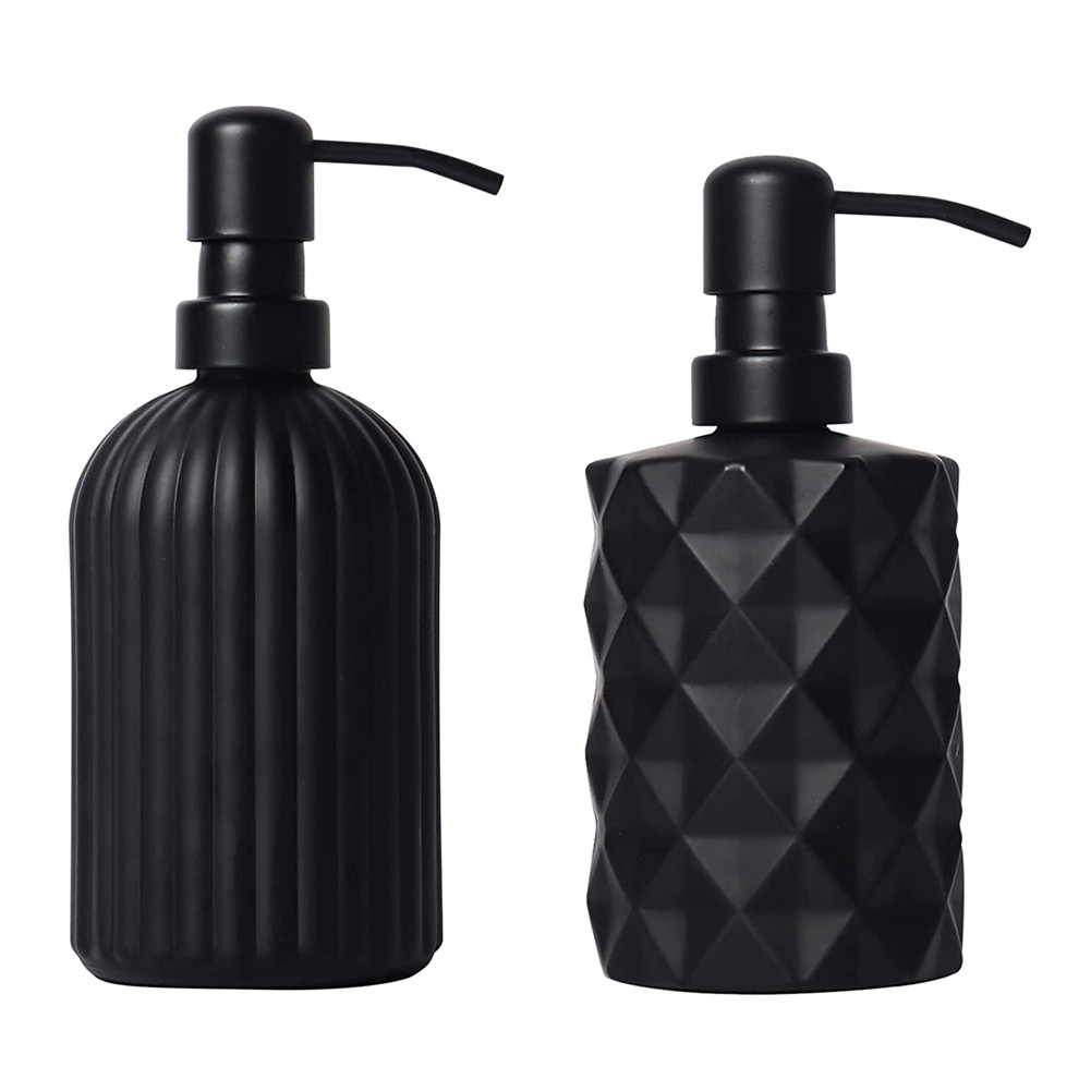 2 Pcs Matte Black Soap Dispenser for Bathroom and Kitchen, Soap Dispenser J5X7