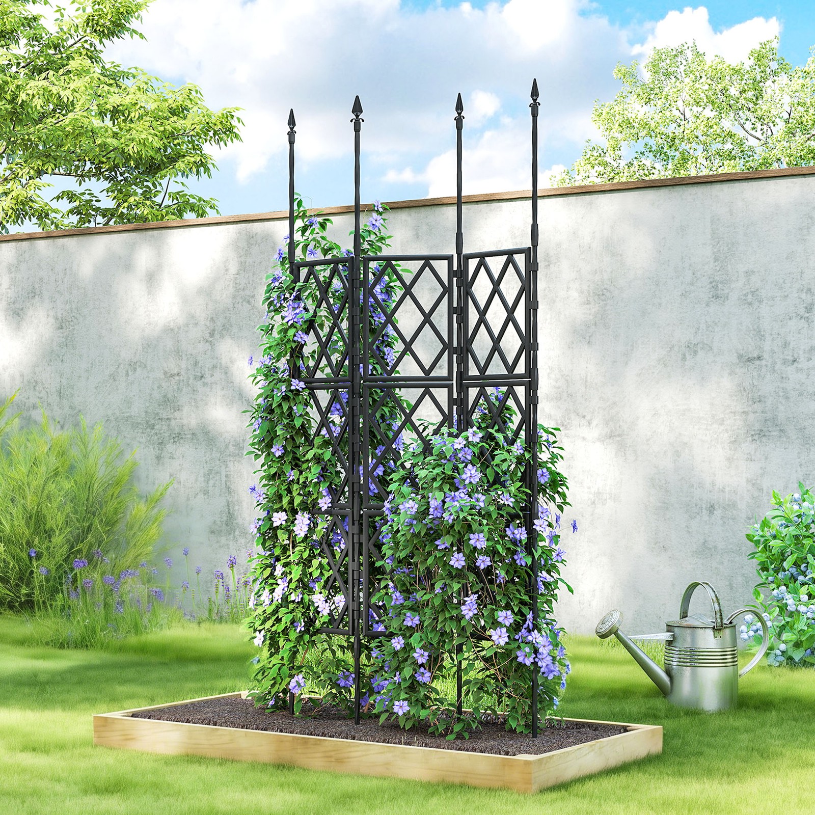 Foldable Garden Trellis, Lattice Climbing Support Trellis, 85 x 197 cm
