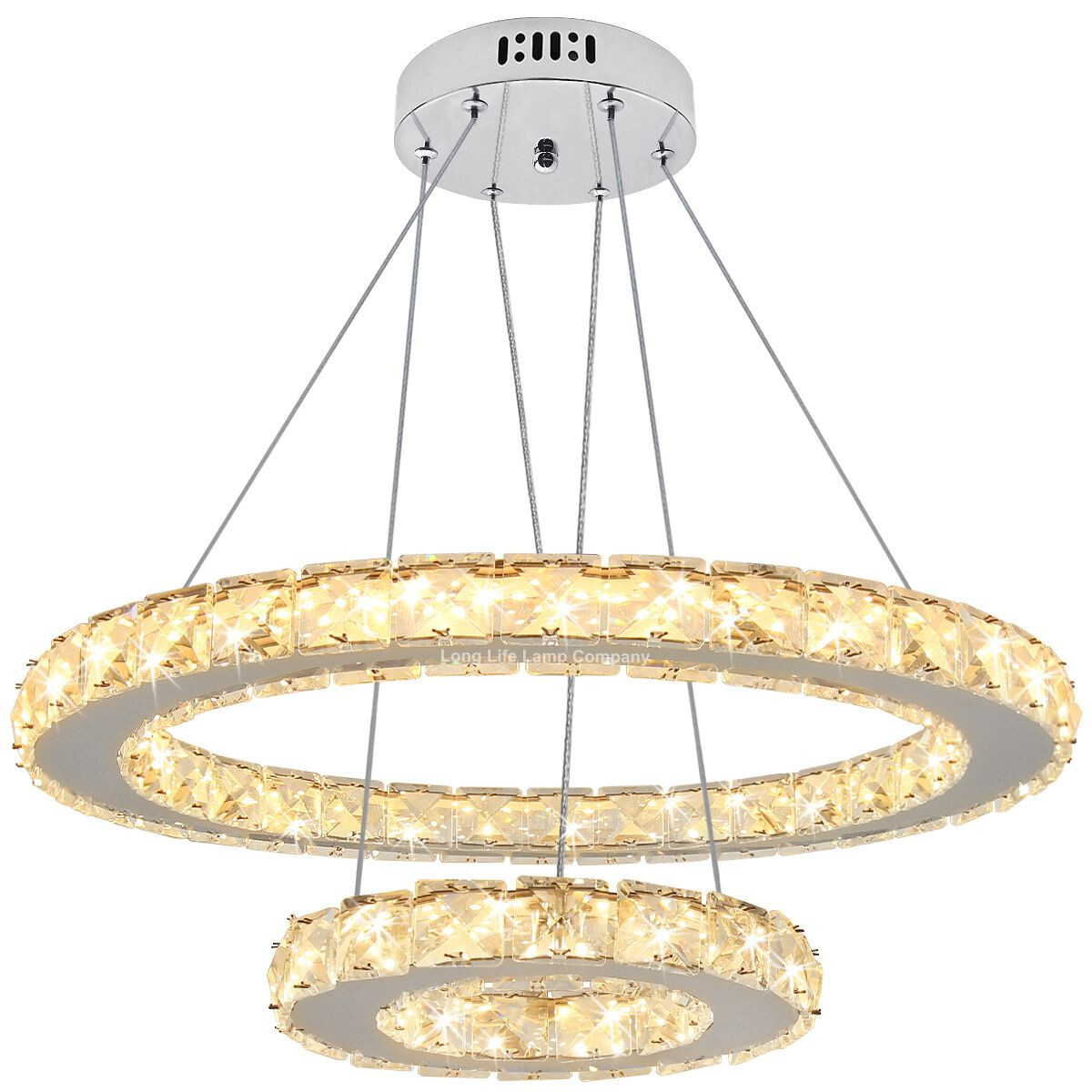 Modern Round LED 2 Ring Pendant Ceiling Light Home Diner Hotel Chandelier H3042
