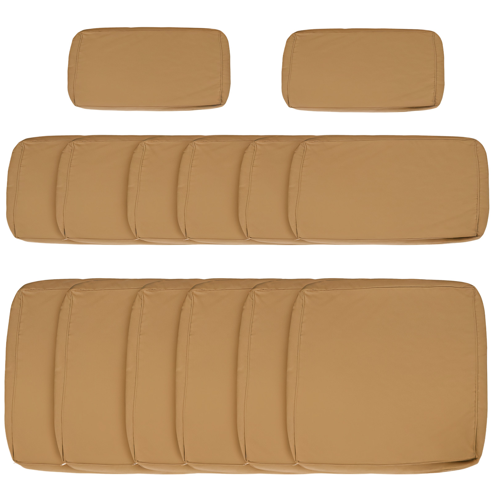 Outsunny Garden Rattan Sofa Set Polyester Cover Replacement No Cushion Beige