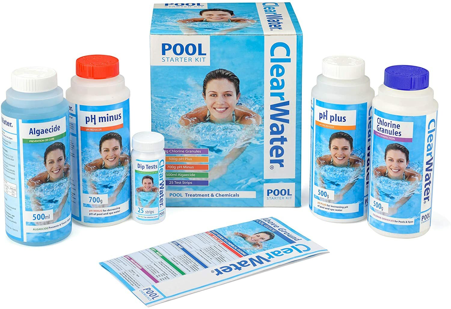 New Clearwater Pool/SPA Starter Kit Full Set Water Treatment & Testing Chemicals