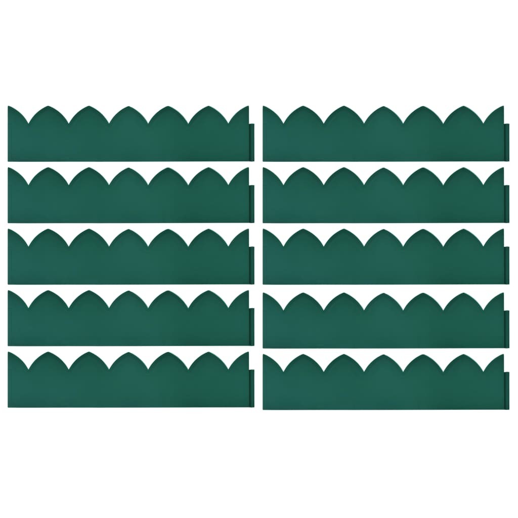10x Lawn Edgings Green PP Outdoor Garden Patio Borders Fence Edges vidaXL