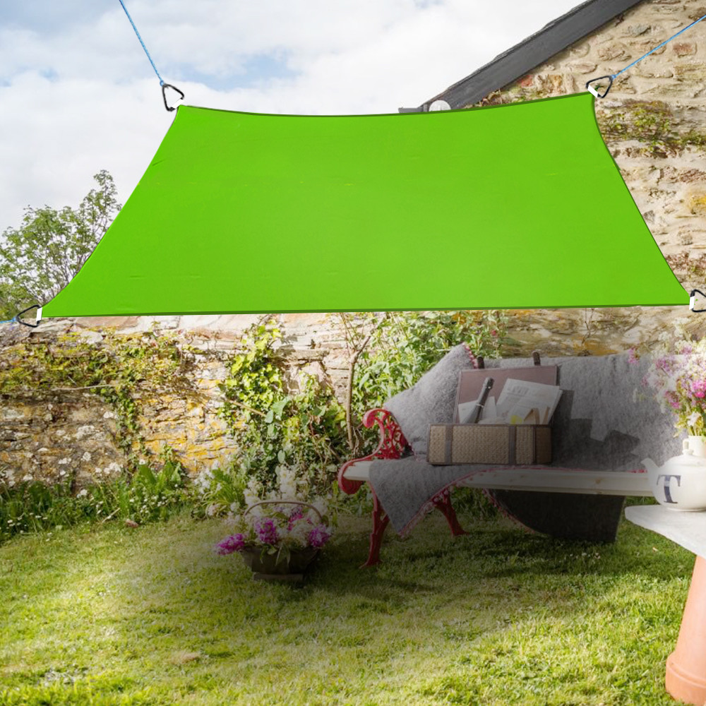 3.6m x 3.6m Sun Shade Sail Garden Patio Outdoor Canopy 98% UV Block Light Green
