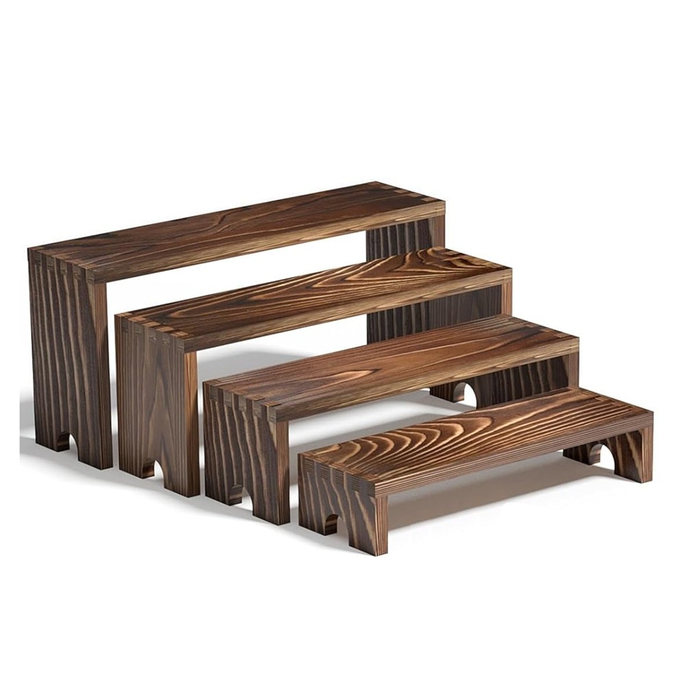 1 Set Wooden Tiered Riser Display Stands for ,Events,Stackable1578