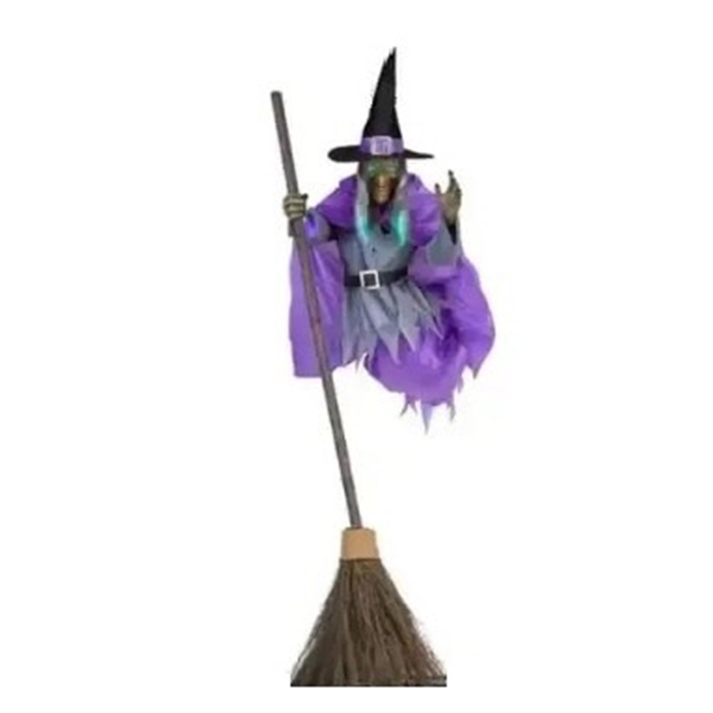 Halloween Broom Witch Decoration 6-Foot-Tall Flying Witch Decoration2563