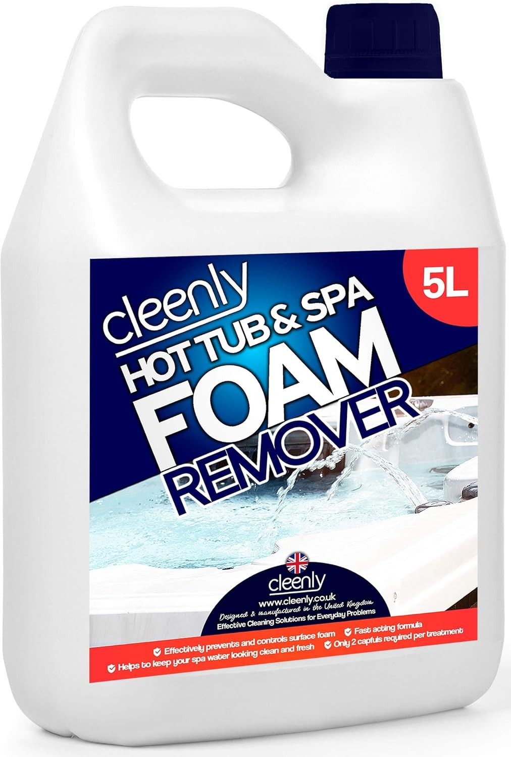 Cleenly Hot Tub & Spa Foam Remover for Defoaming - Anti Foam for Hot Tubs & Spa