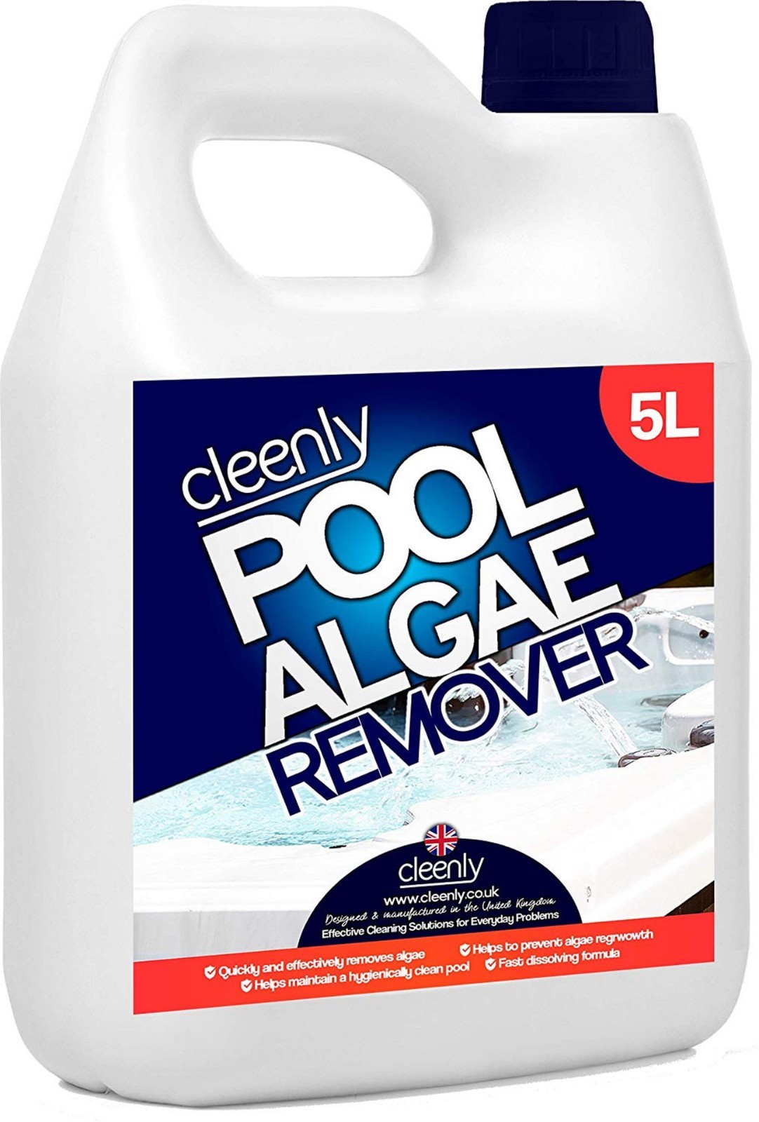 Cleenly Pool Algae Remover for Hot Tub & Spa Removes & Prevents Growth 1 x 5L