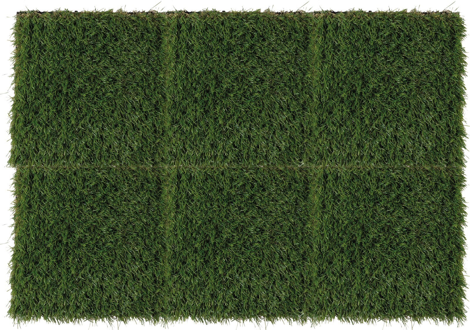 Artificial Interlocking Grass Tiles Pack of 6 Natural Realistic Look Garden Lawn