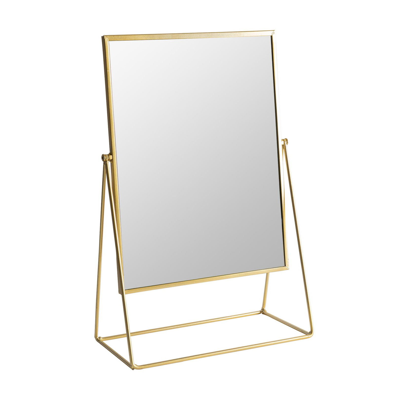 Rectangle Makeup Mirror Vanity Makeup Desk Table Free Standing 50cm Gold