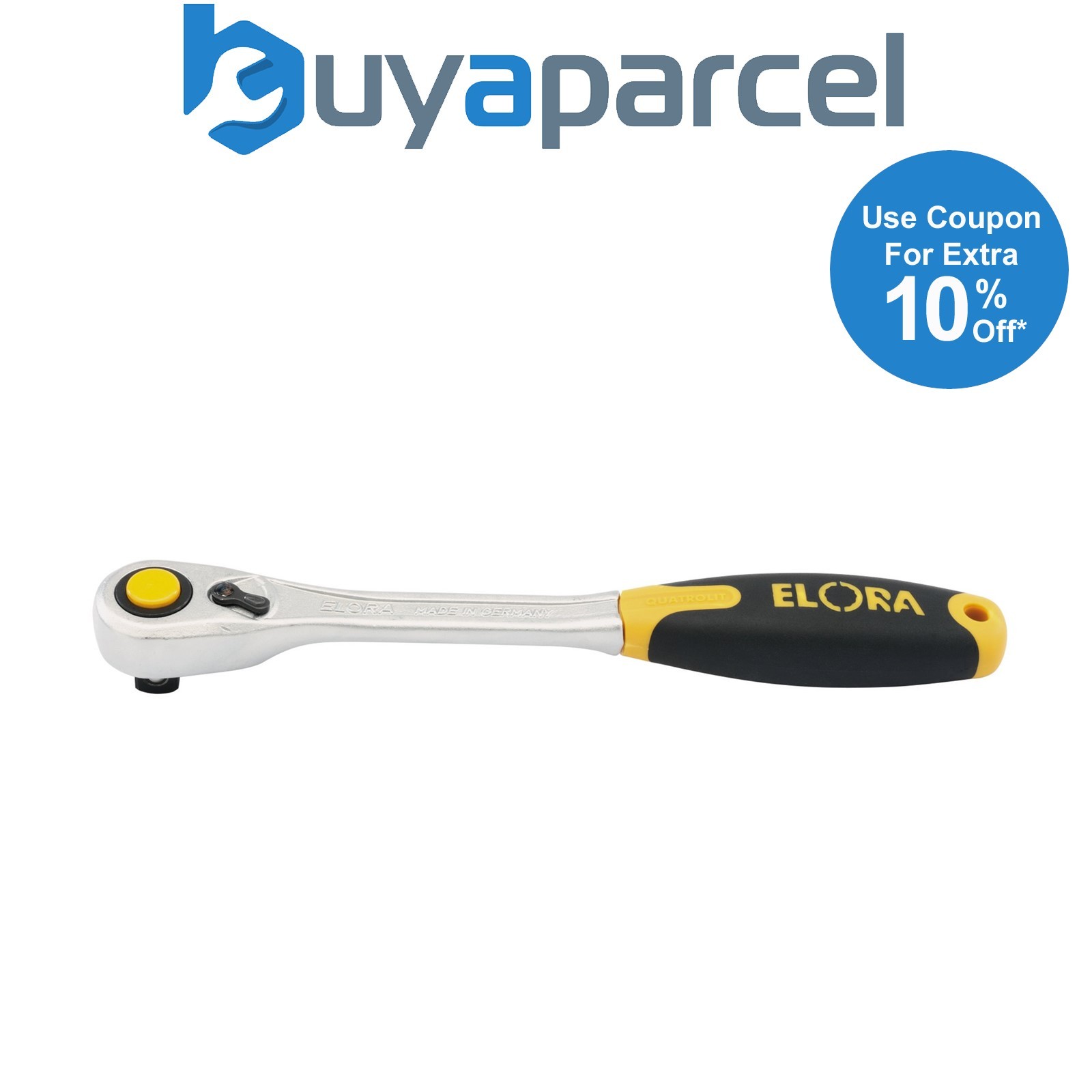 Draper 25930 Elora Fine Tooth Quick Release Soft Grip Reversible Ratchet, 1/2" S