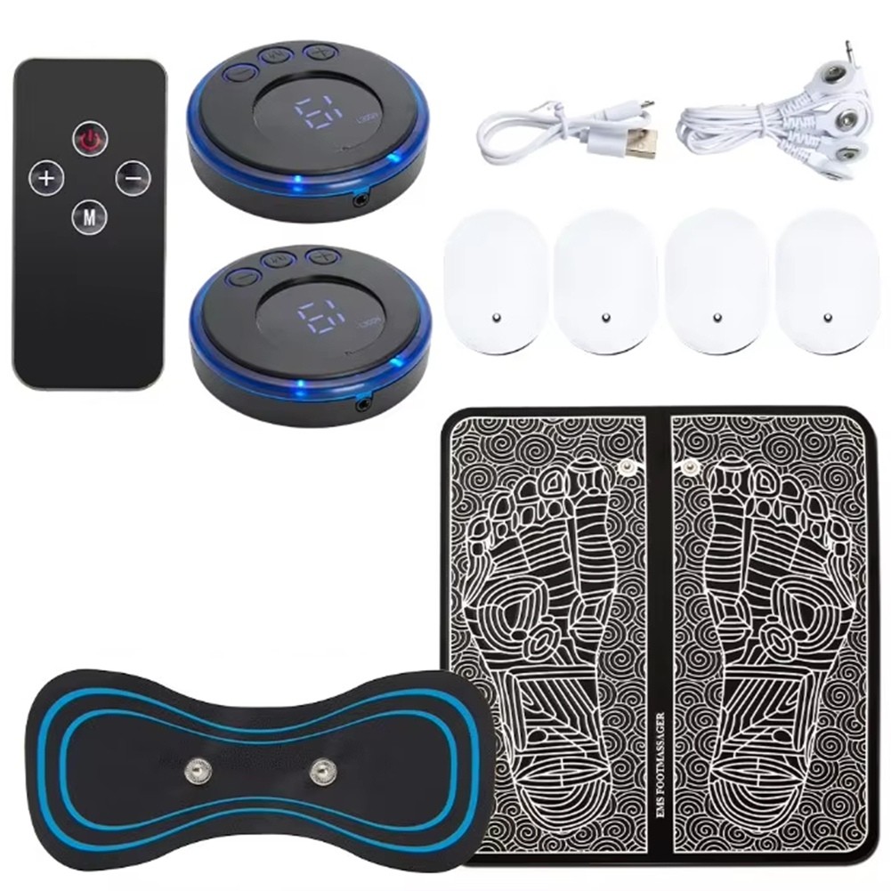 2X(Electric Foot Massager Pad Electrostimulator Massage Mat EMS Muscle7744